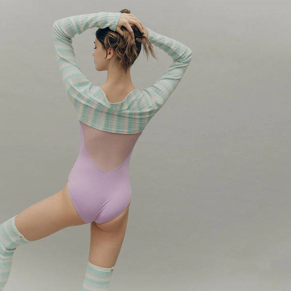 Girls Blue Stripes Ballet Shoulder Warmer