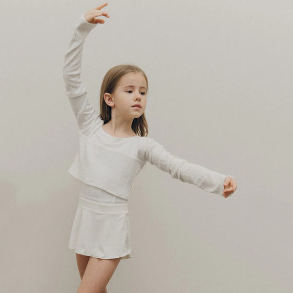 Girls White Ballet Top