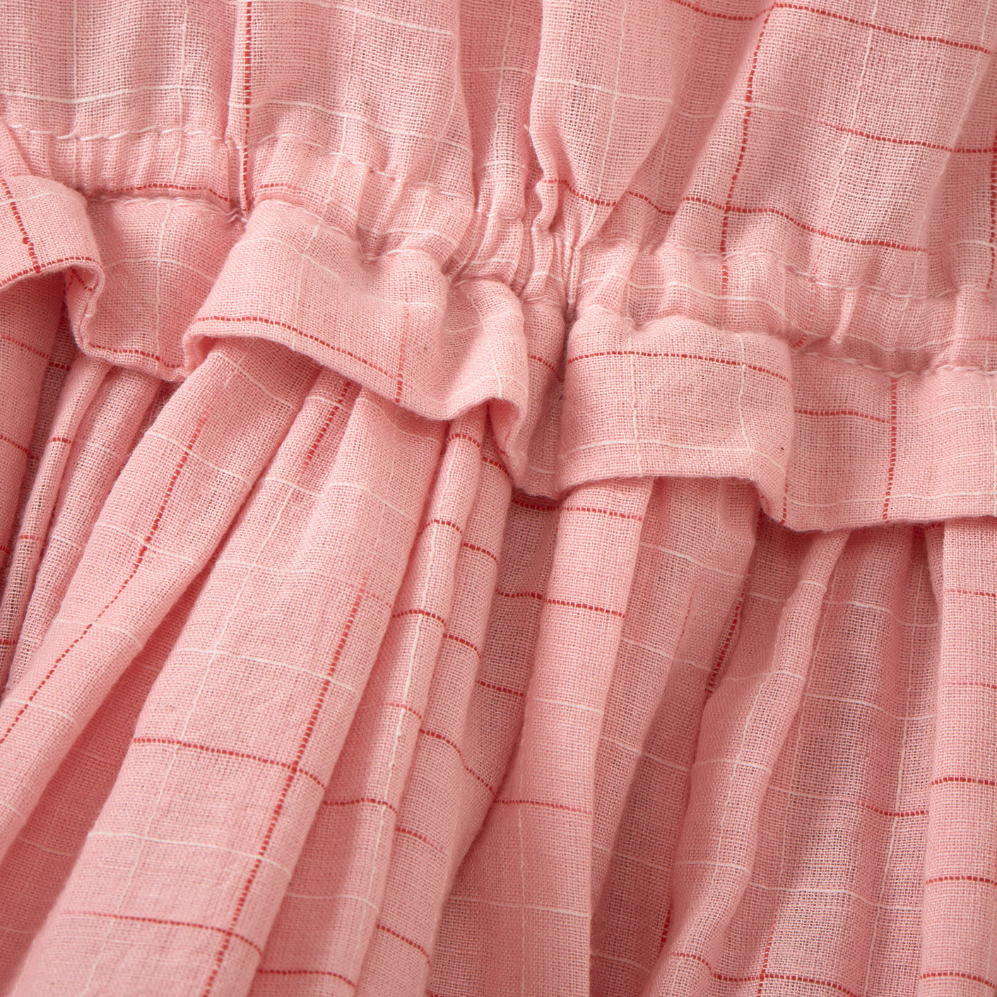 Girls Pink Check Cotton Dress