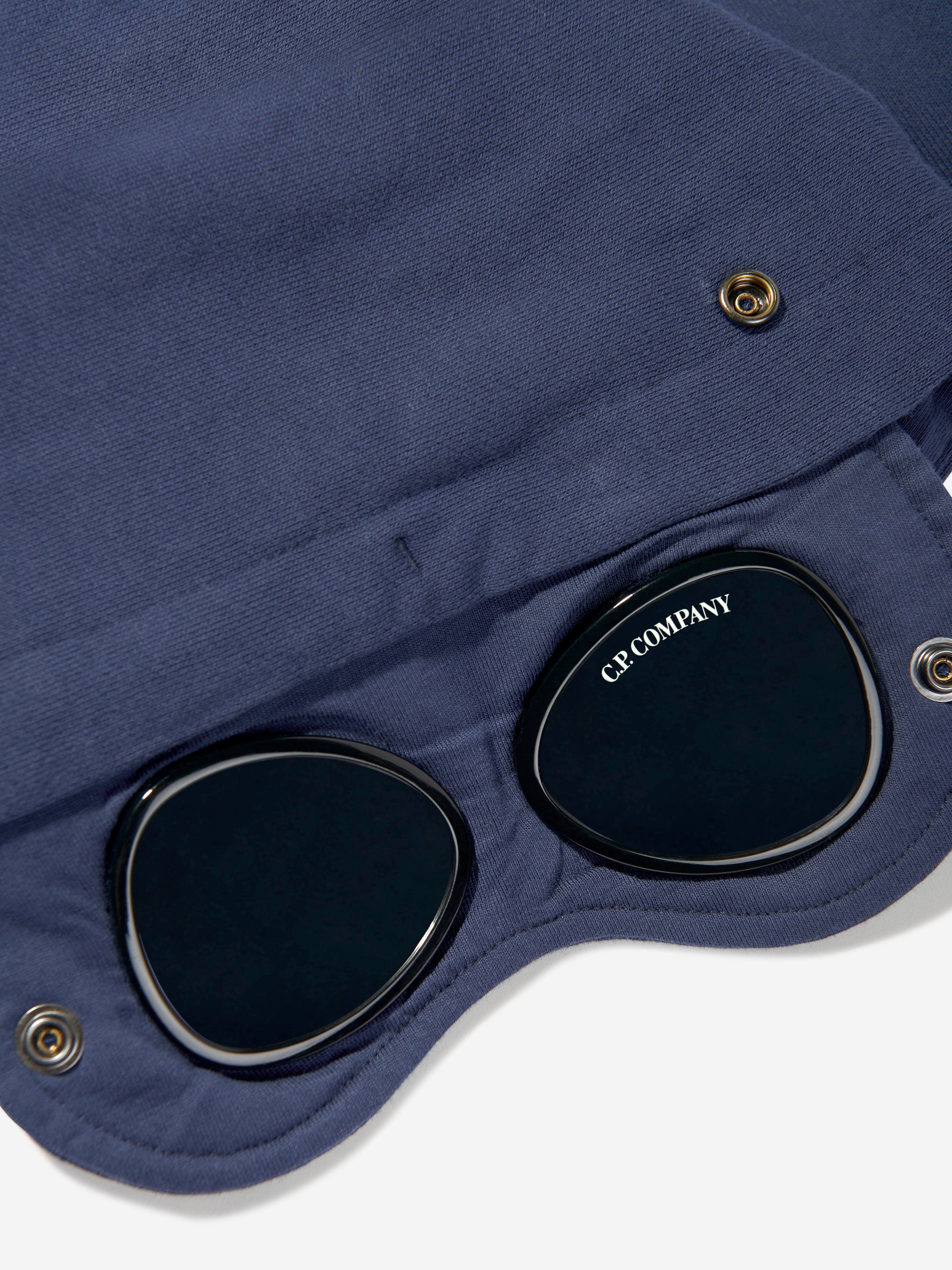 C.P. Company Boys Logo Hoodie in Navy