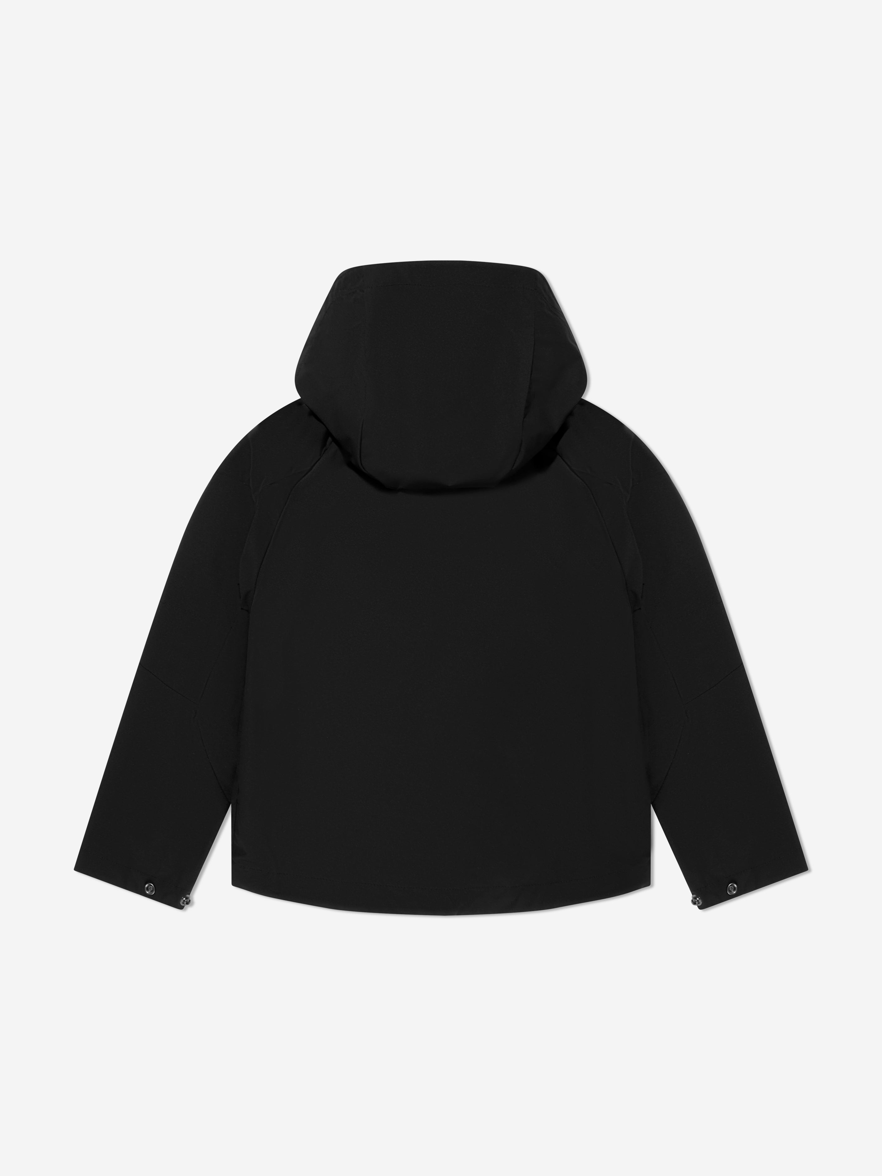 Boys Hooded Zip Up Jacket in Black