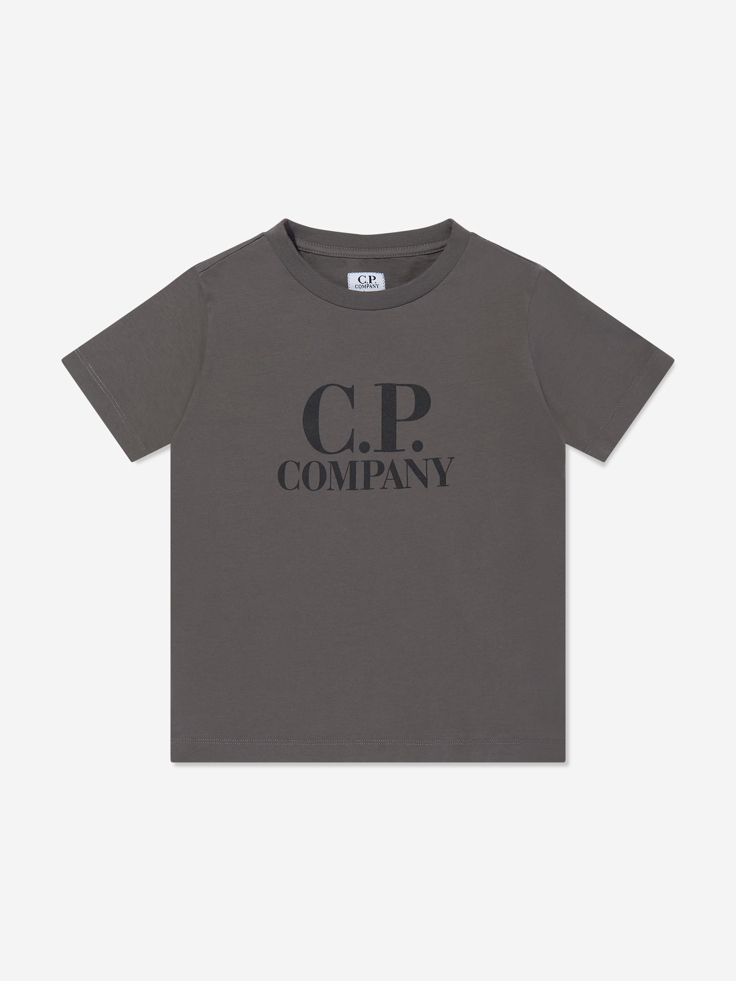 Boys Goggle Hood Print Logo T-Shirt in Grey