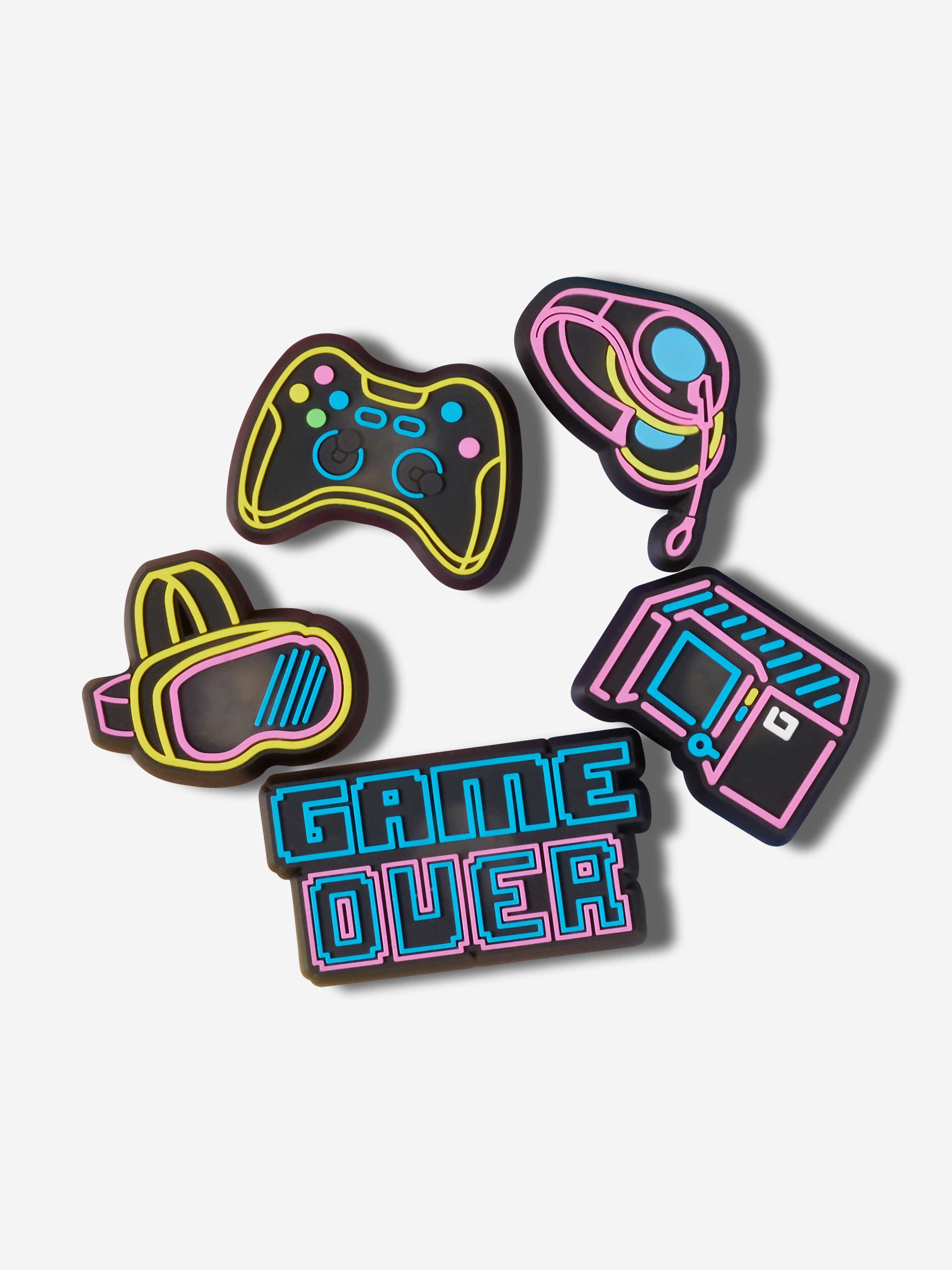 Kids Lights Up Neon Gamer Jibbitz™ Charm 5 Pack in Multicolour