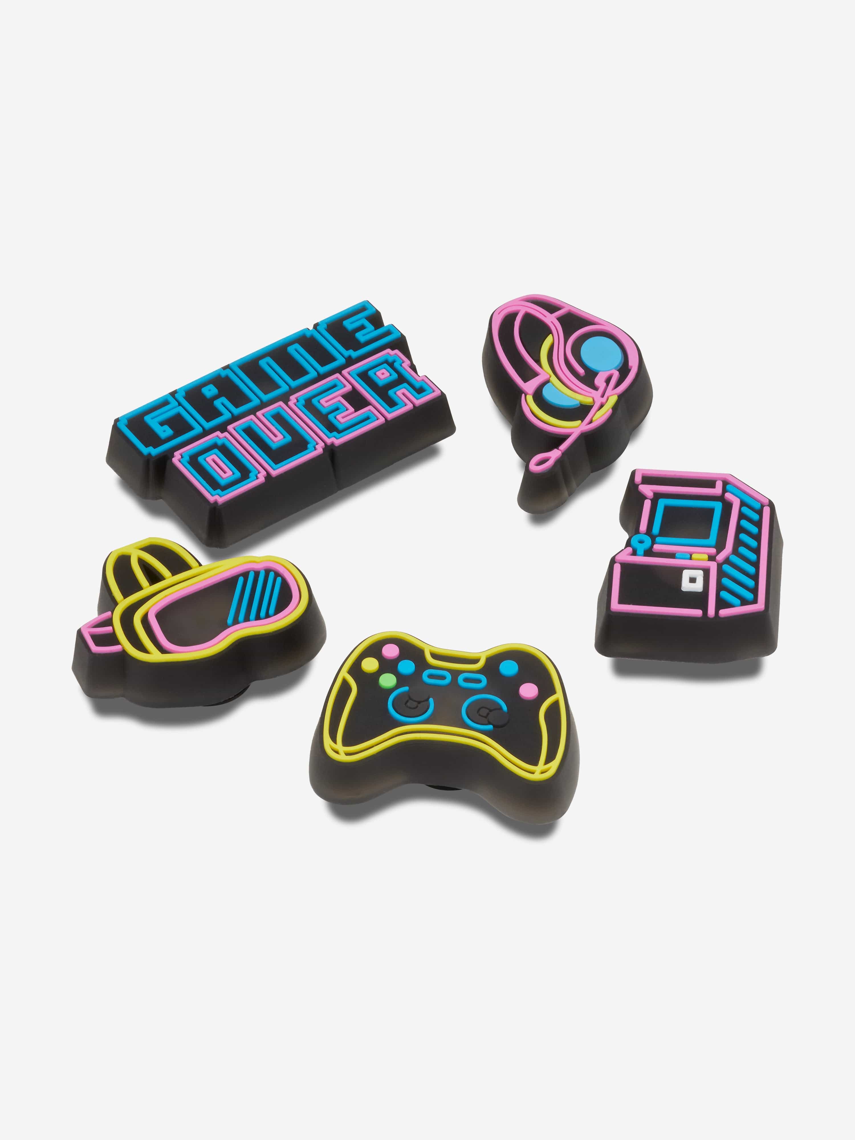 Kids Lights Up Neon Gamer Jibbitz™ Charm 5 Pack in Multicolour