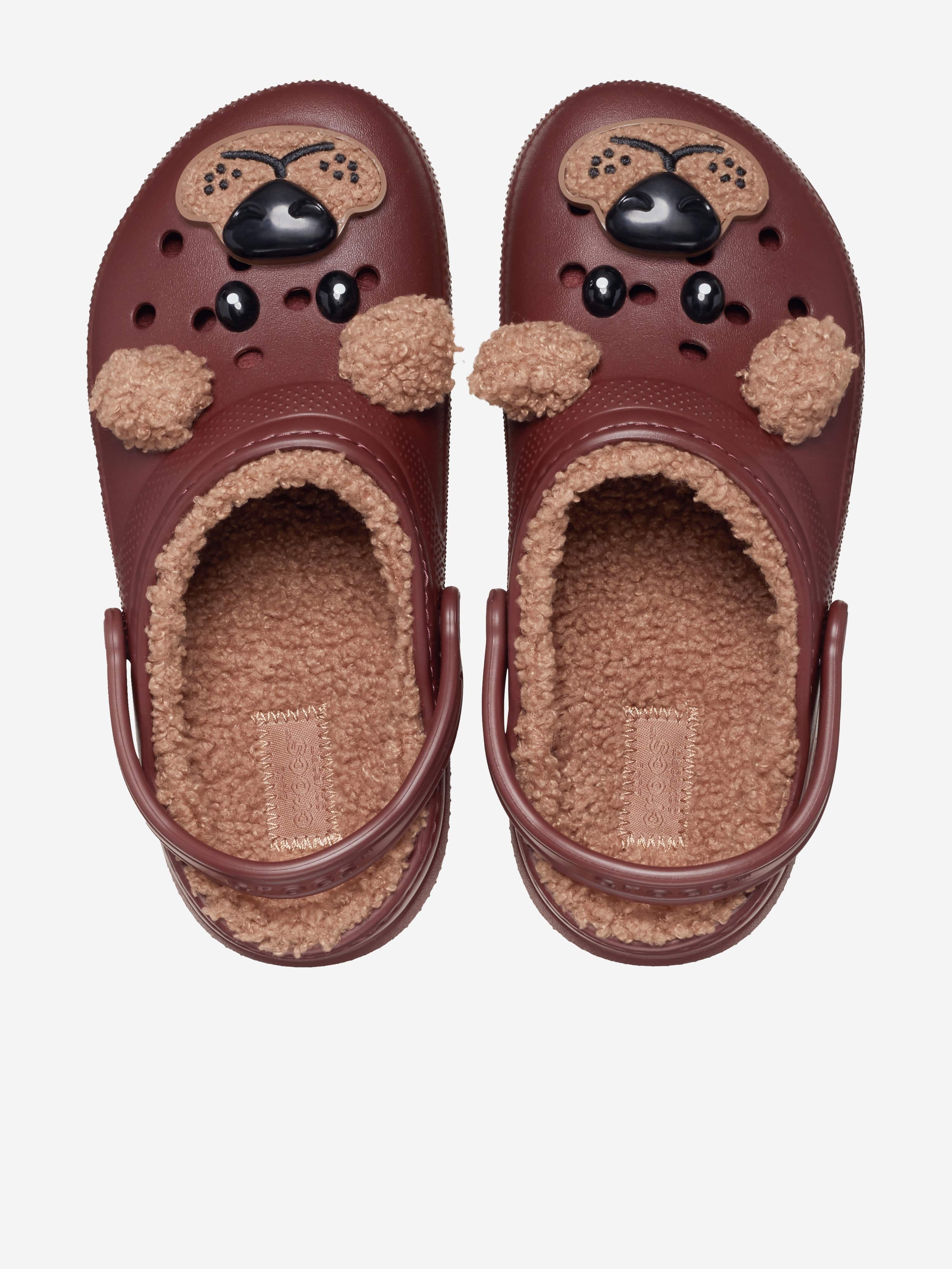 Kids Classic Lined I Am Bear Clog in Brown
