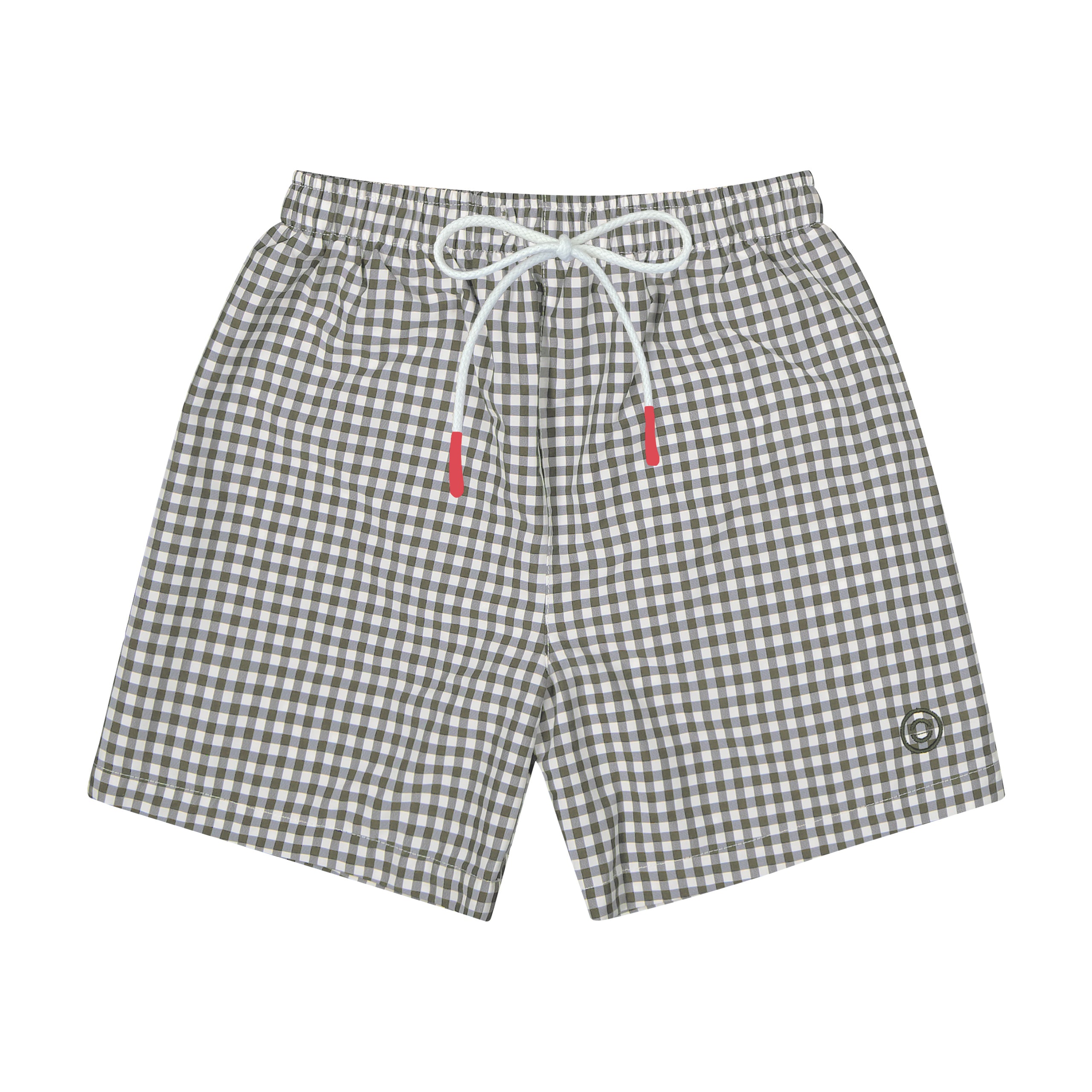 Boys Grey Check Swim Shorts