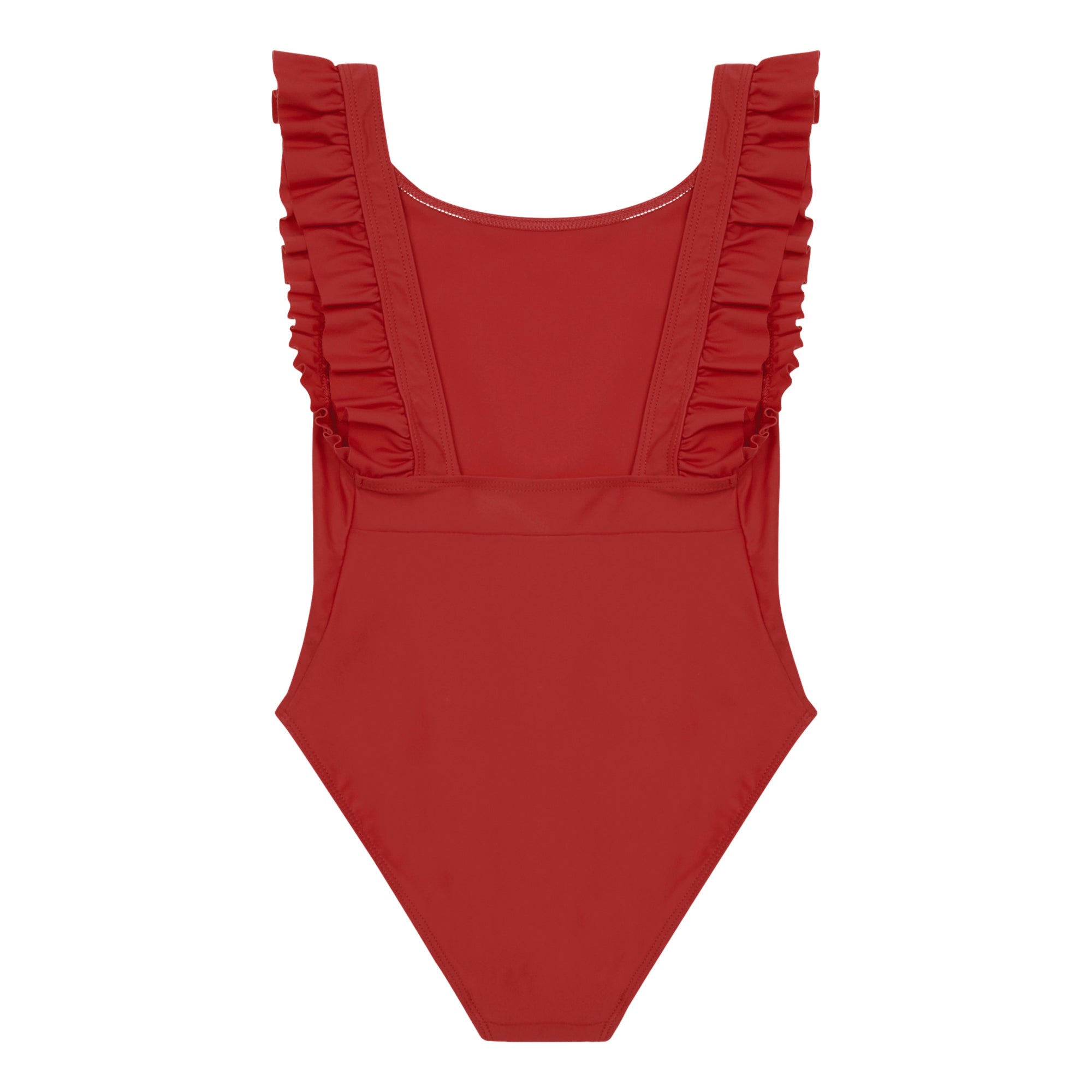 Girls Wine Red Swimsuit