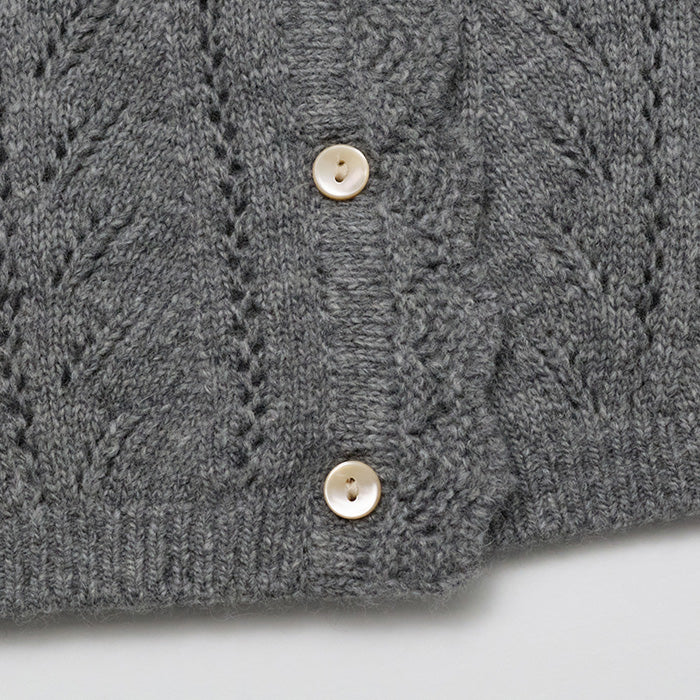 Girls Grey Knit Wool Cardigan