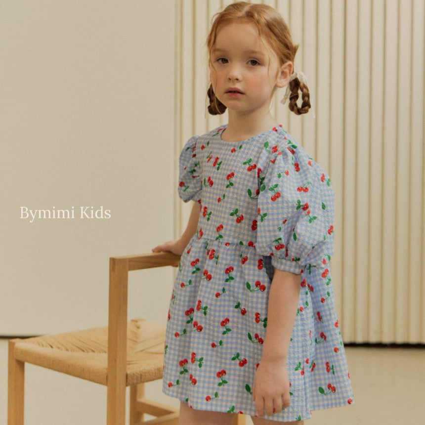 Girls Blue Cherry Cotton Set