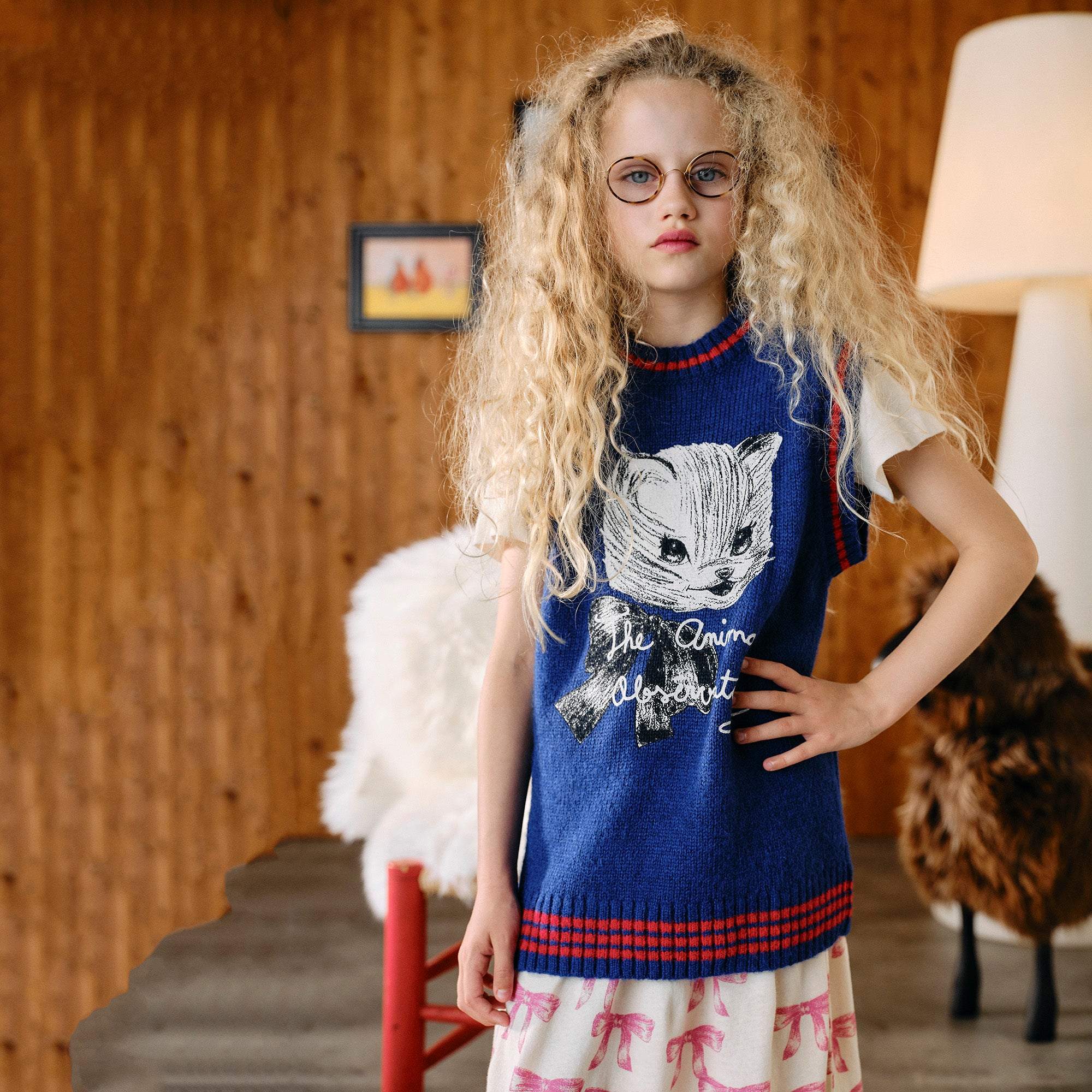 Boys & Girls Navy Printed Vest