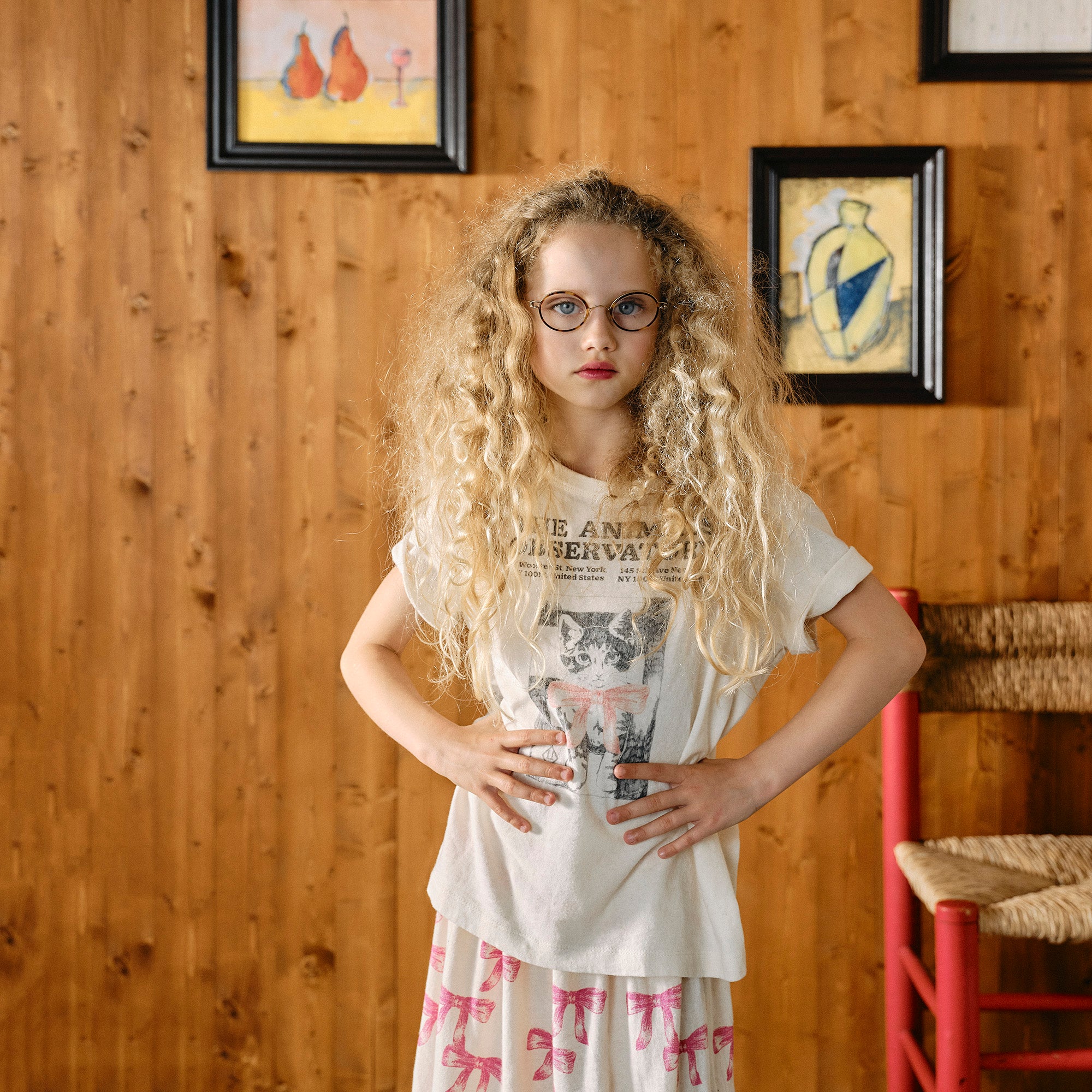 Boys & Girls White Printed Cotton T-Shirt