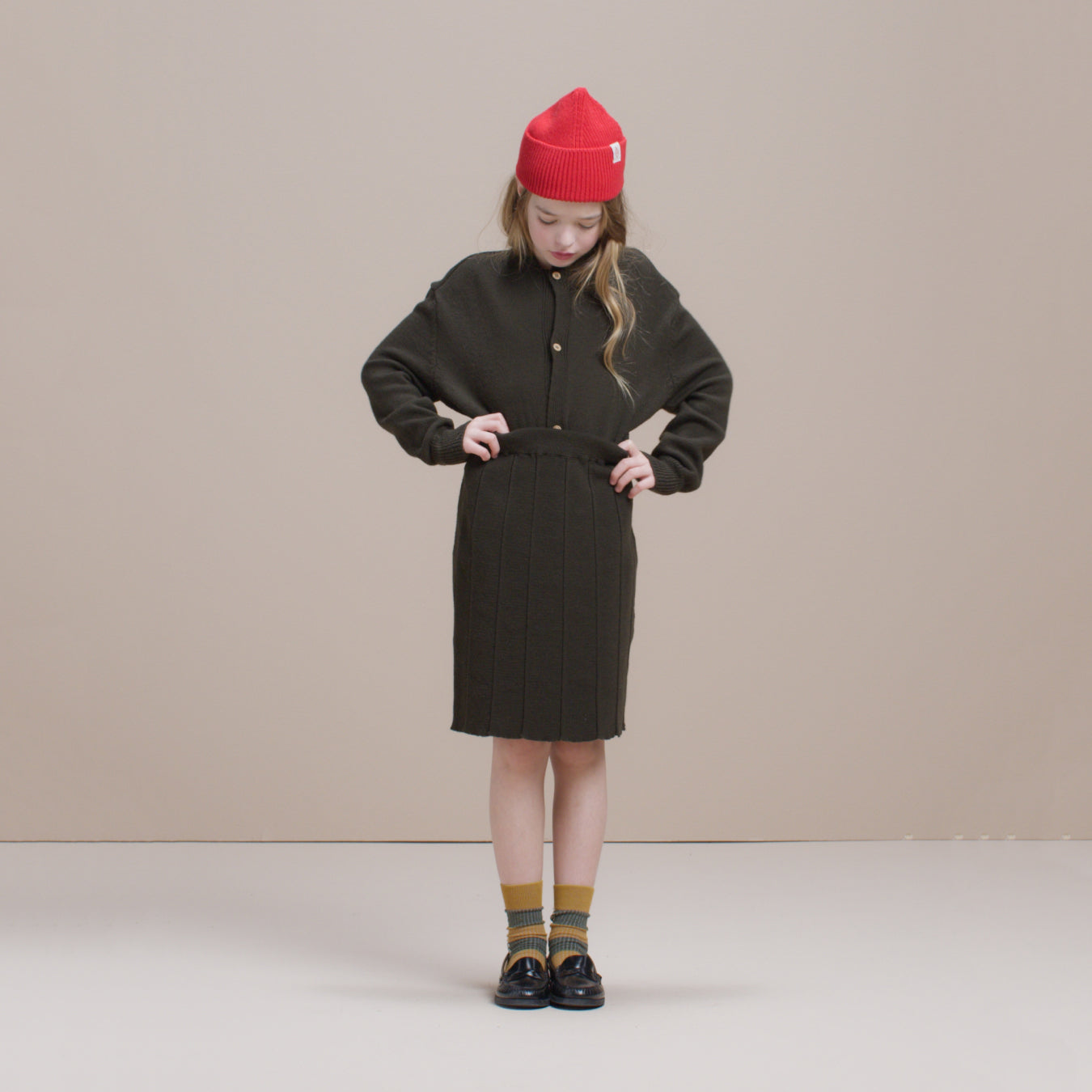 Boys & Girls Olive Wool Cardigan