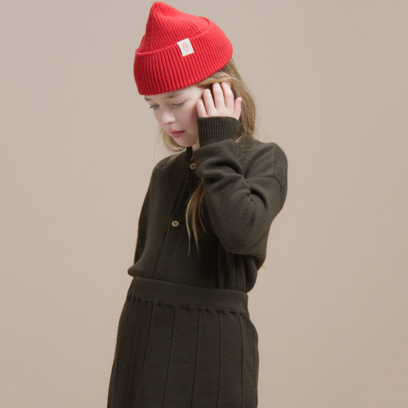 Boys & Girls Olive Wool Cardigan