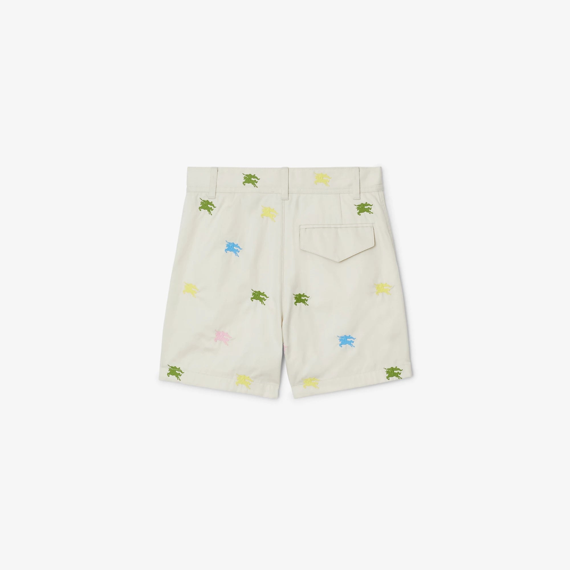 Boys & Girls White Embroidered Cotton Shorts