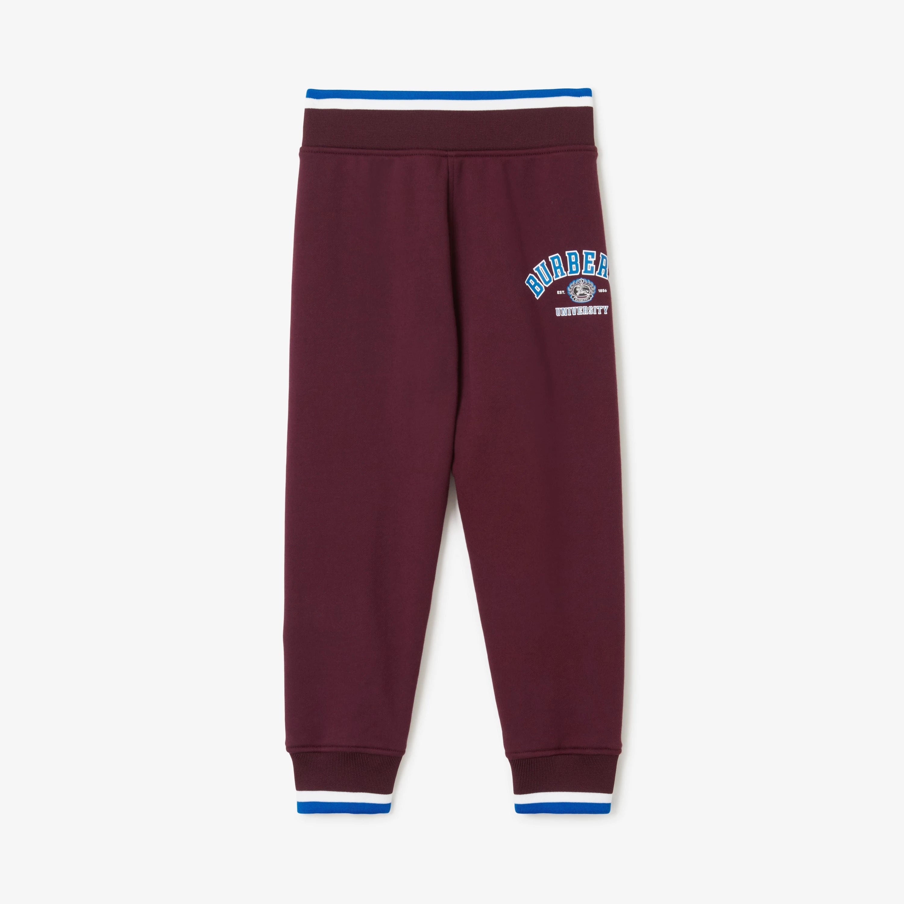 Boys & Girls Dark Red Logo Cotton Trousers