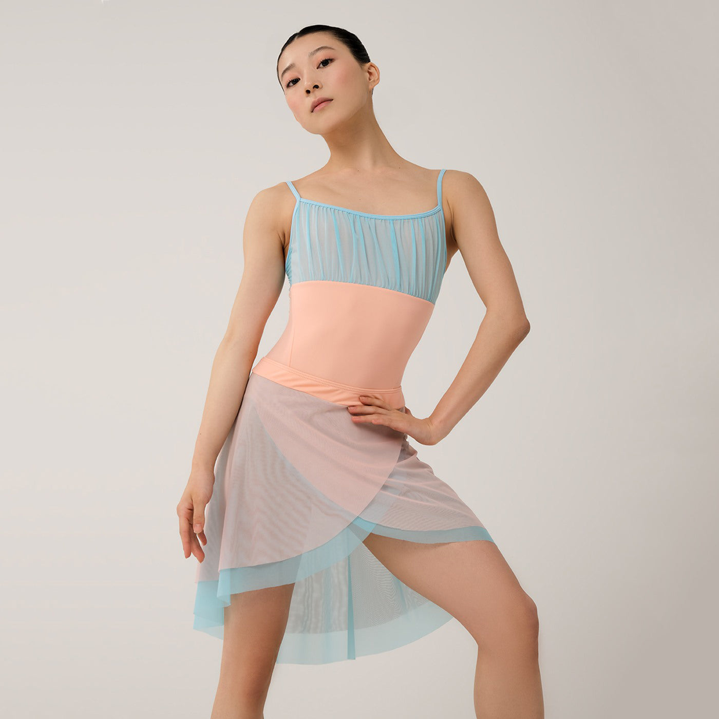 Girls Peach Blue Ballet Onesies(DAD2050MP/Plaisir/Cristallo Mesh)