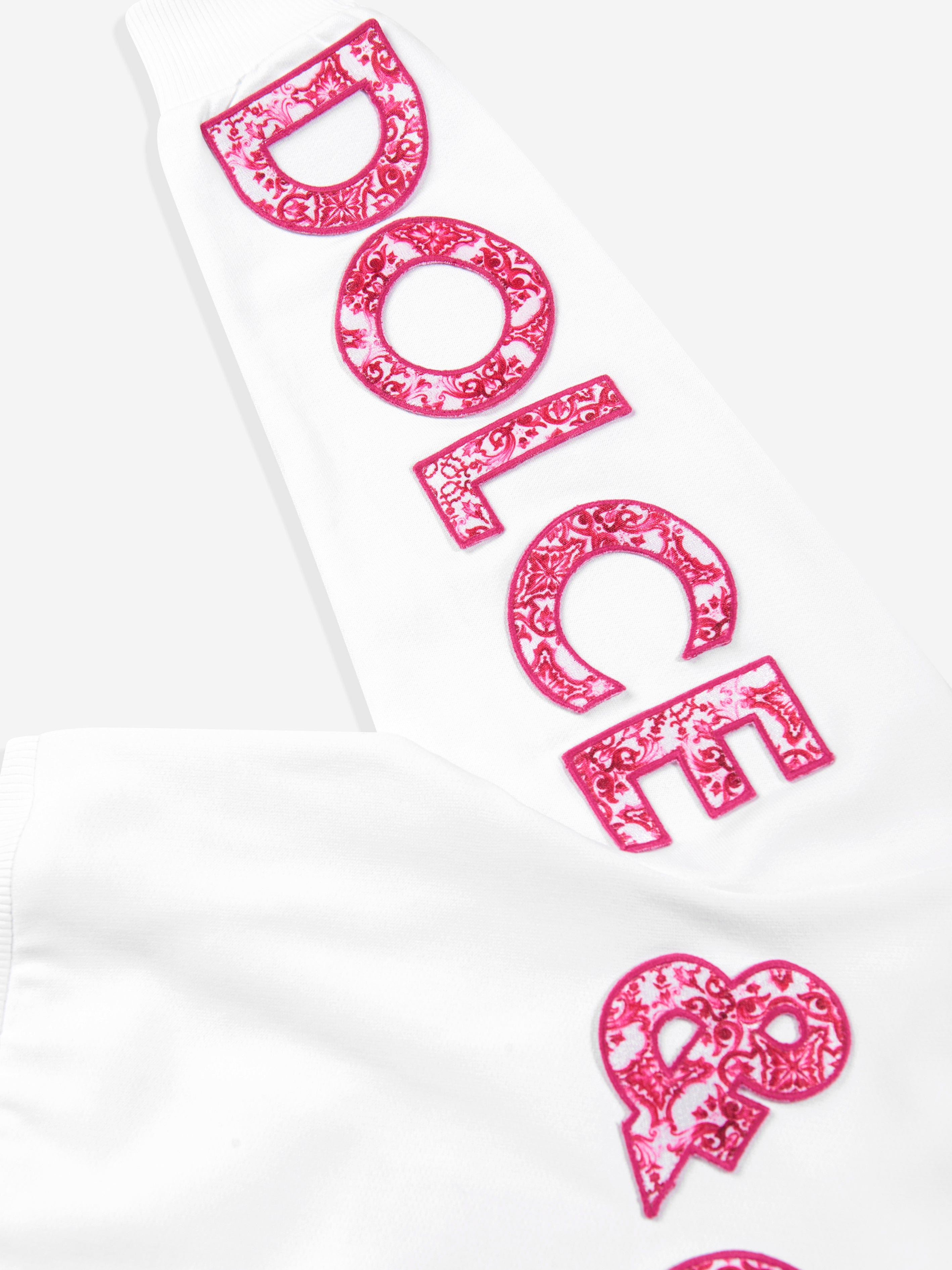 Dolce & Gabbana Girls Logo Hoodie in White