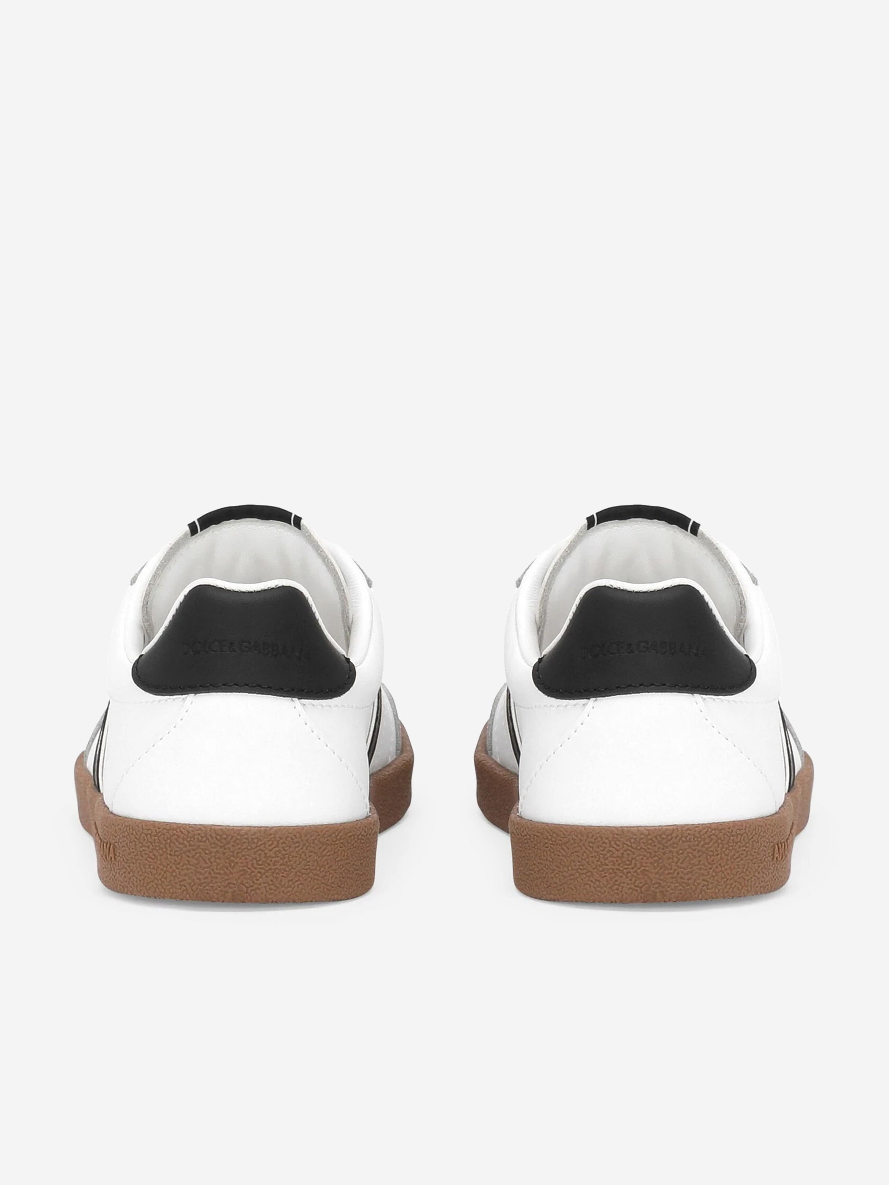 Dolce & Gabbana Boys Leather Retro Trainers in White