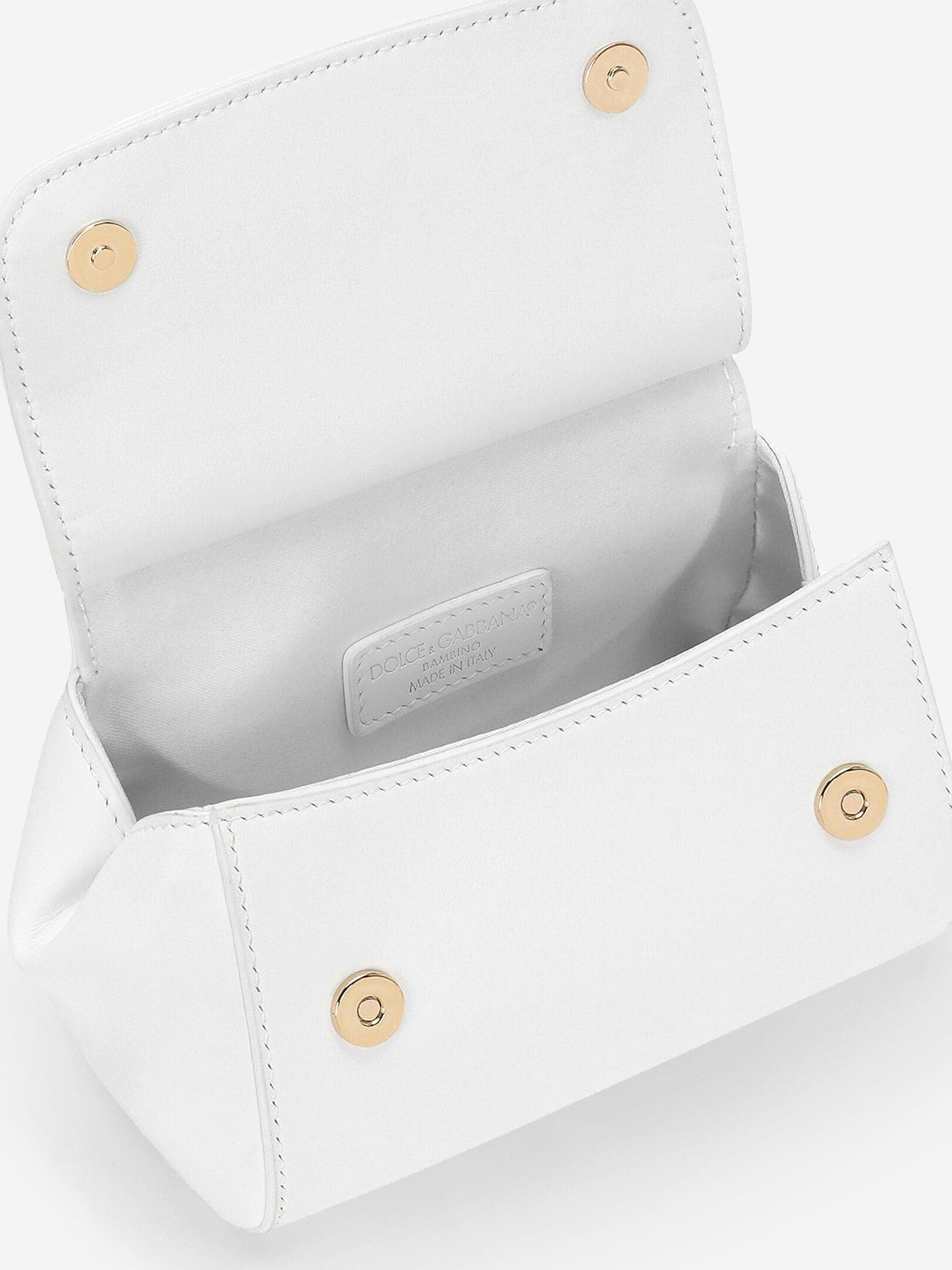 Dolce & Gabbana Girls Patent Leather Shoulder Bag in White (14cm)