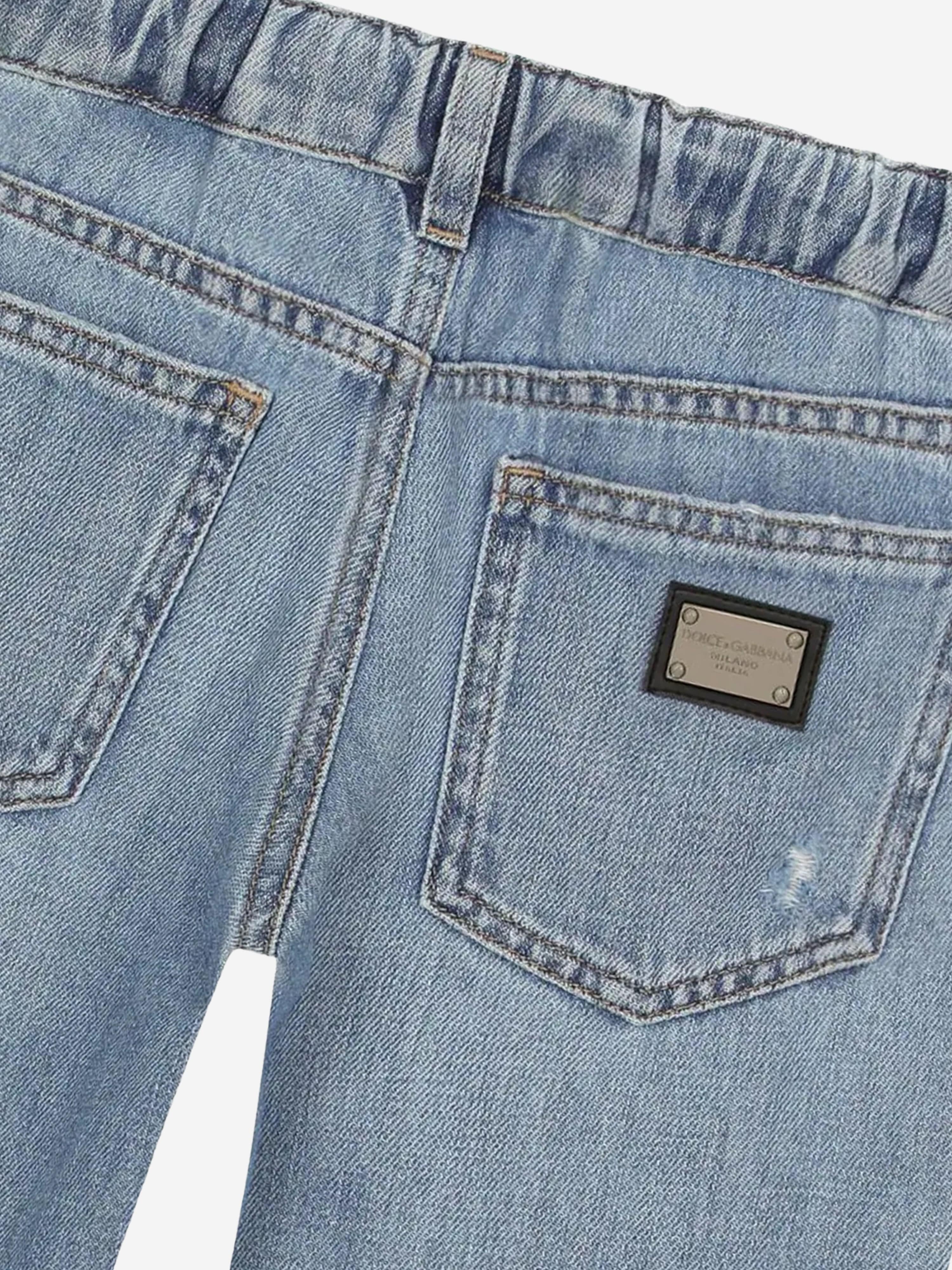 Dolce & Gabbana Boys Distressed Jeans in Blue