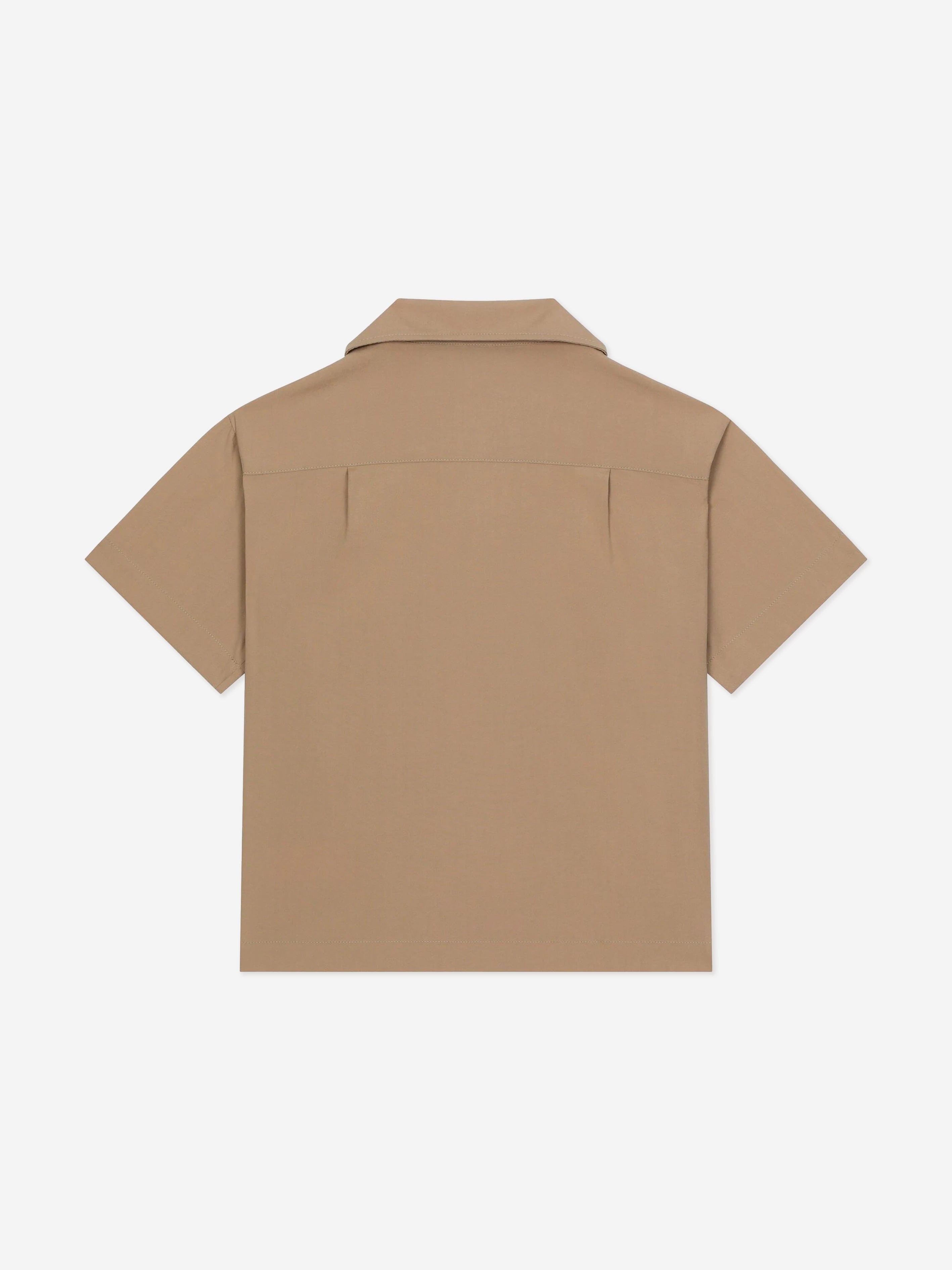 Dolce & Gabbana Boys Embroidered Pocket Shirt in Beige