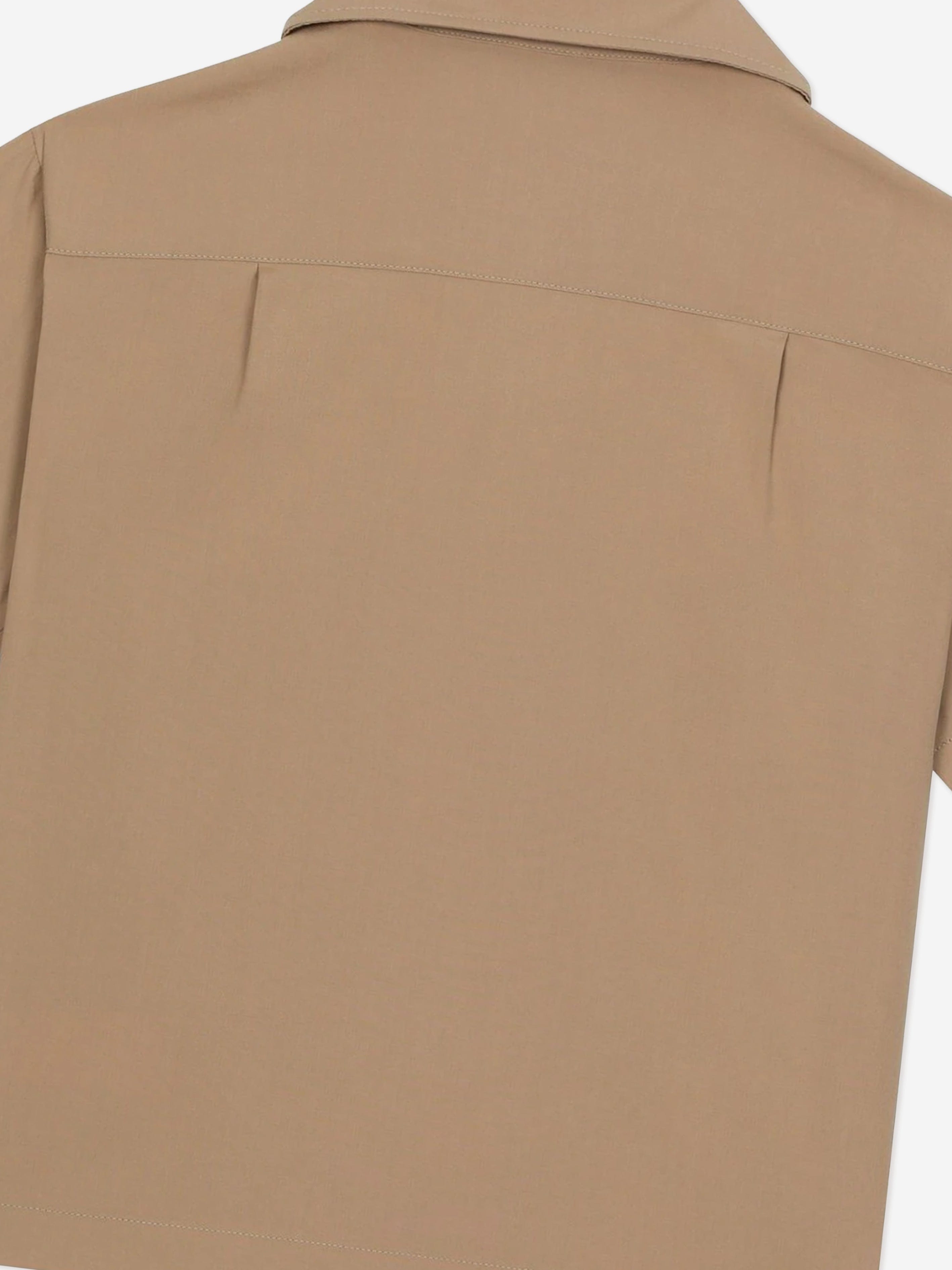 Dolce & Gabbana Boys Embroidered Pocket Shirt in Beige
