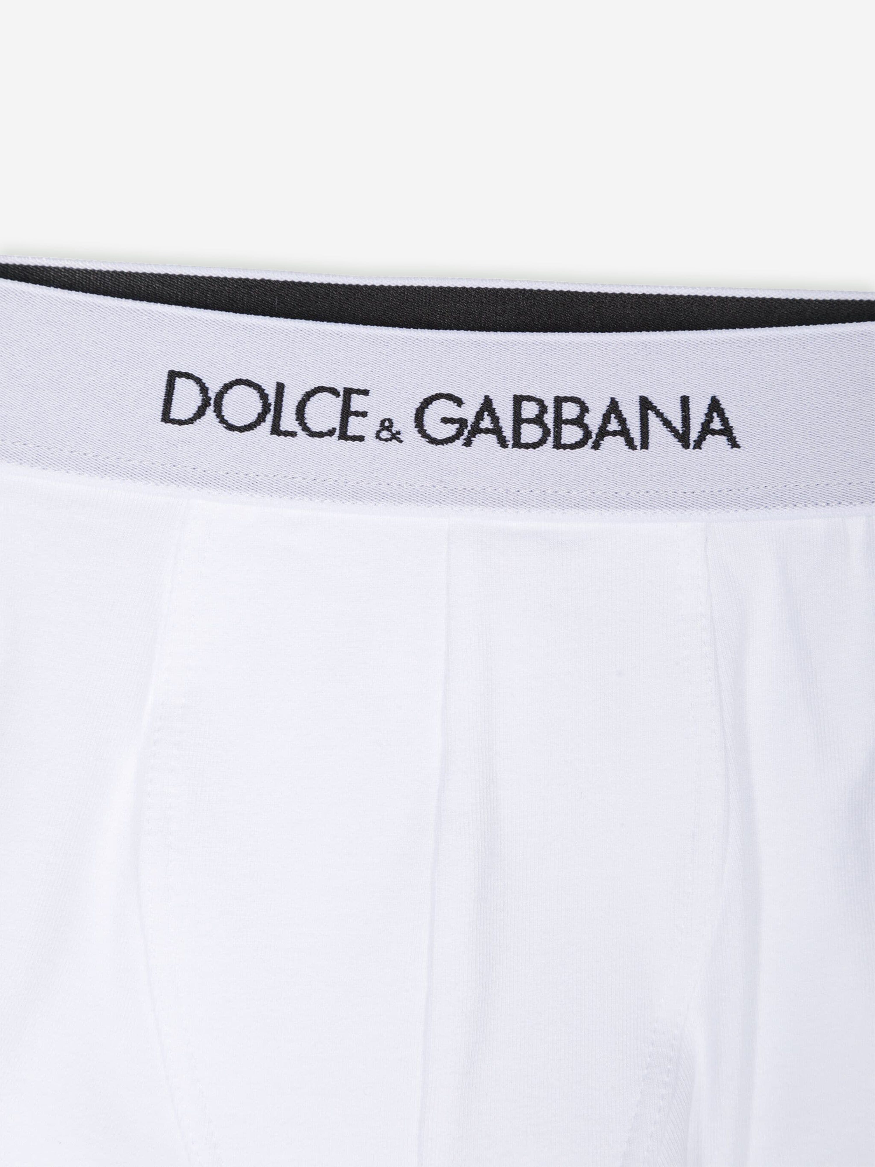 Dolce & Gabbana Boys 2 Pack Boxer Shorts Set in White