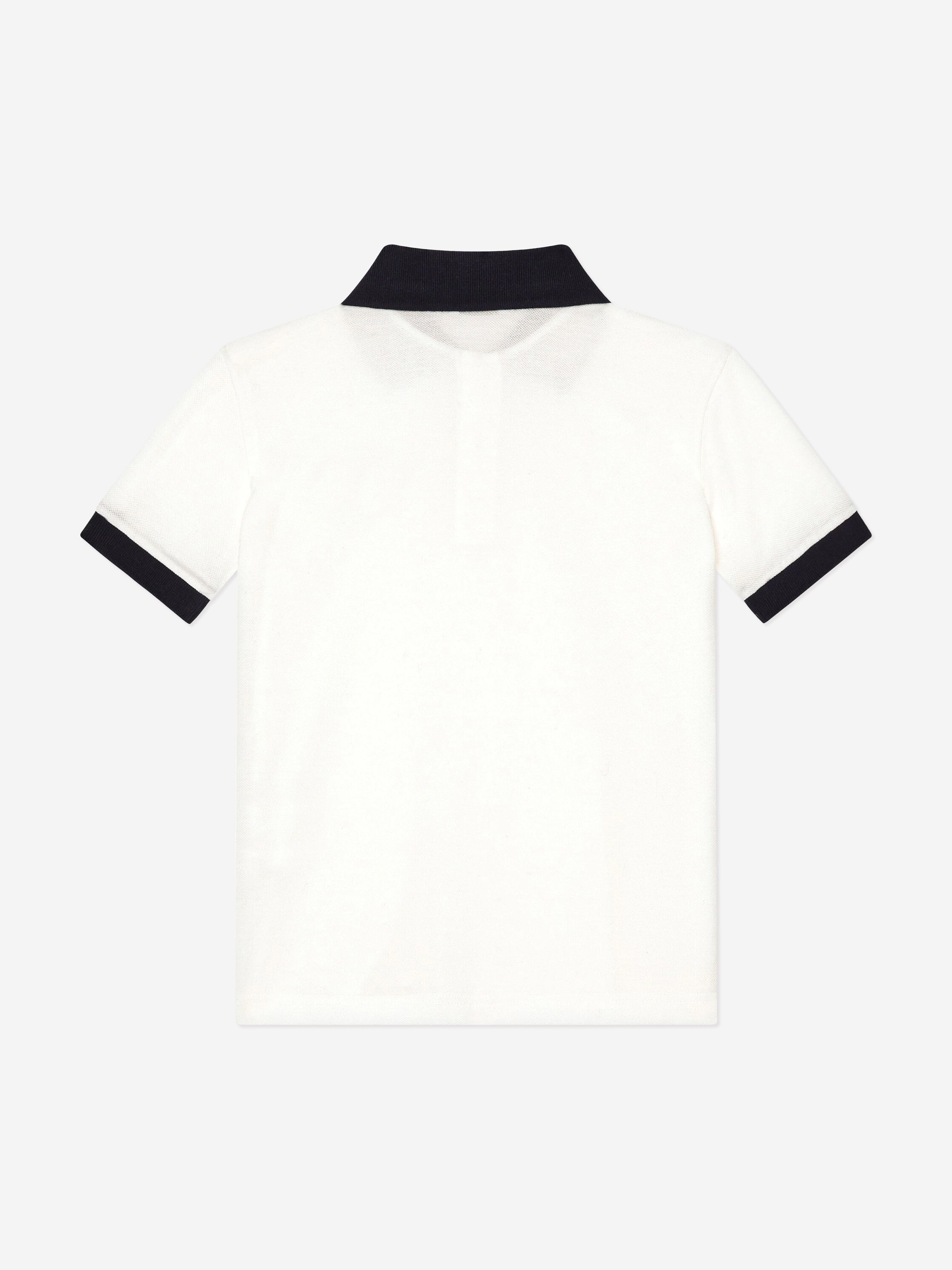 Dolce & Gabbana Boys Embroidered Logo Polo Shirt in White