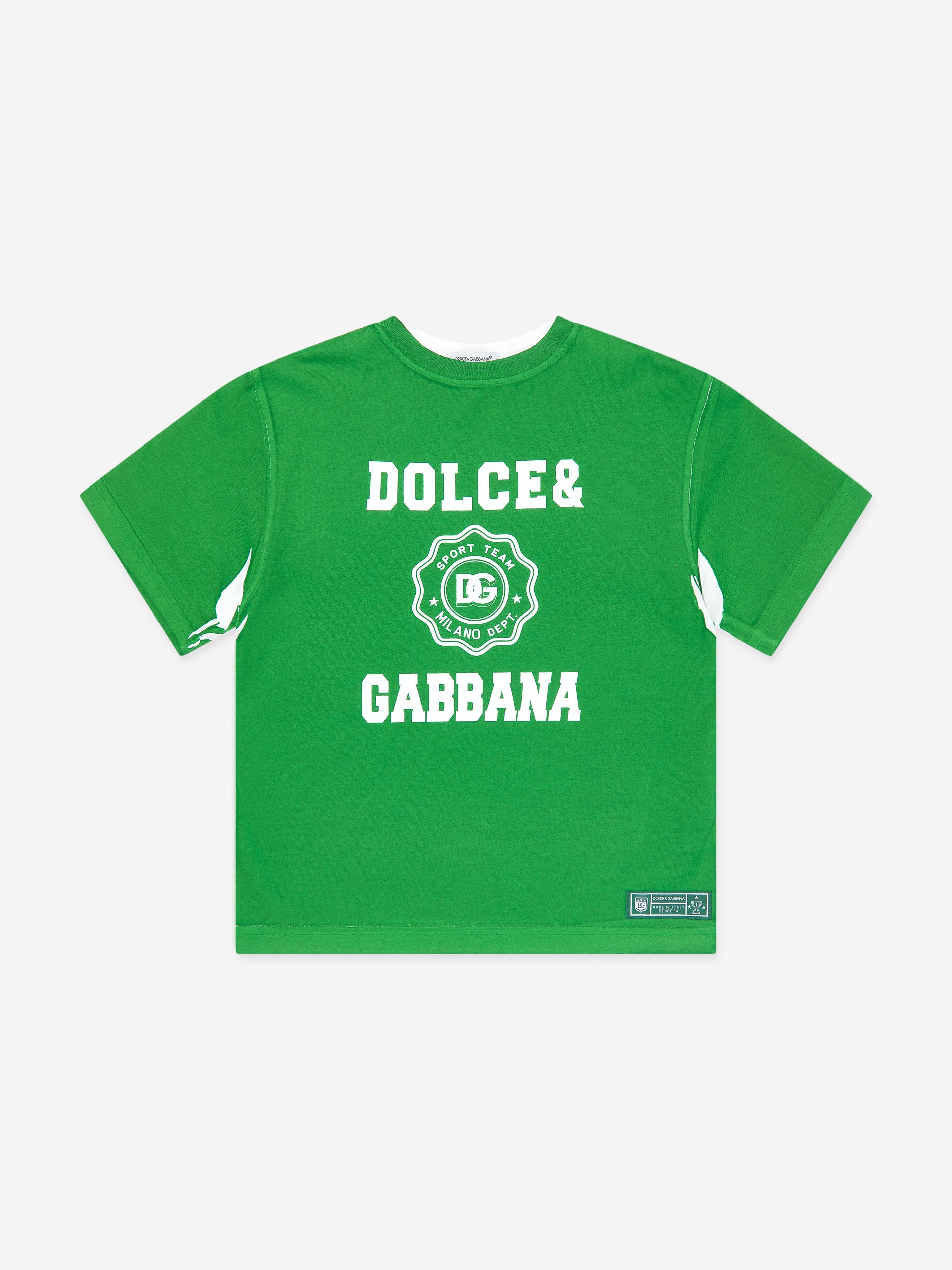 Dolce & Gabbana Boys Logo T-Shirt in Green