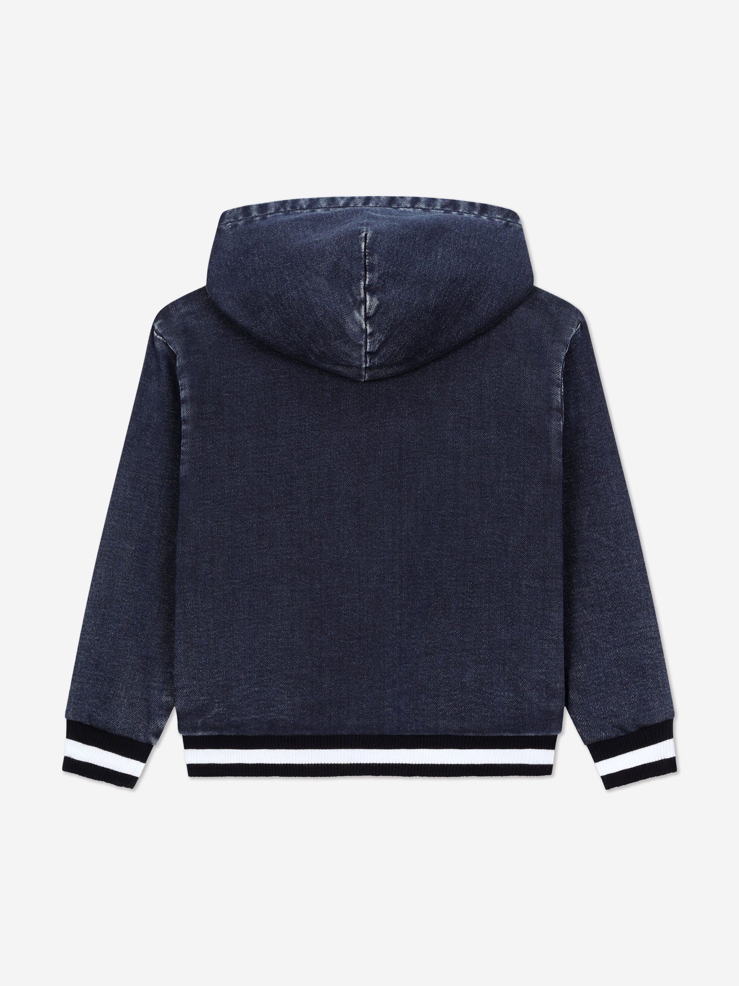 Dolce & Gabbana Boys Too Cool For SchoolMilano Logo Zip Up Top in Blue