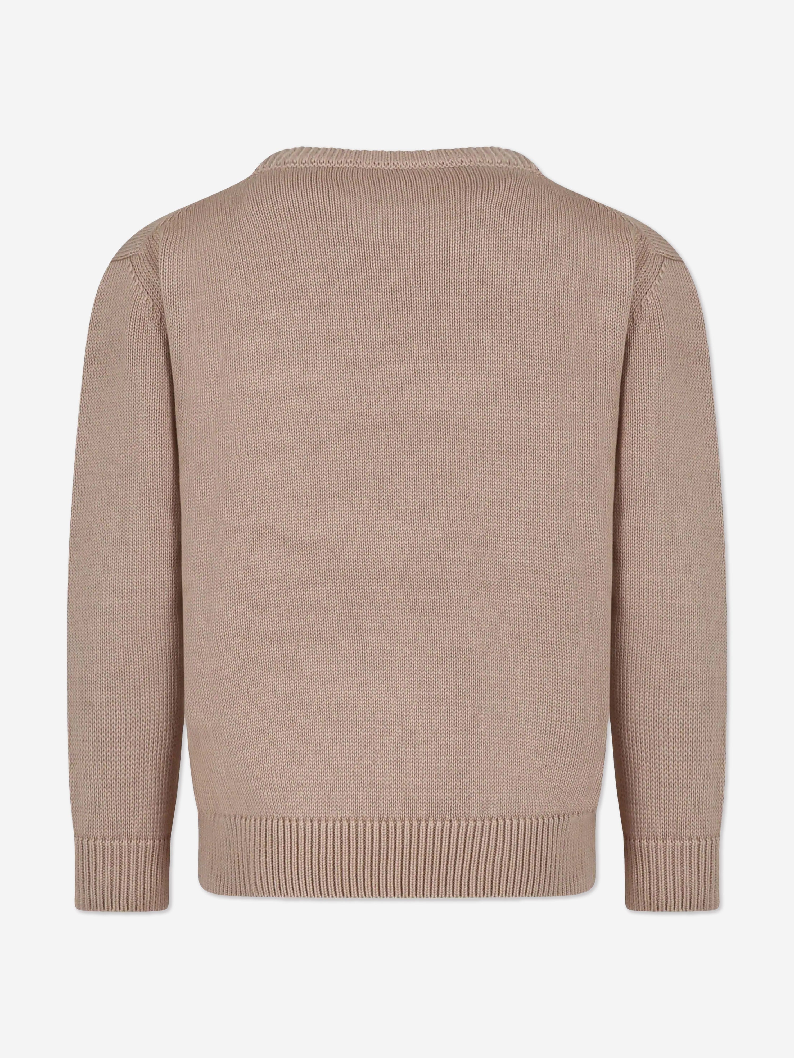 Dolce & Gabbana Boys Embroidered Logo Sweatshirt in Beige