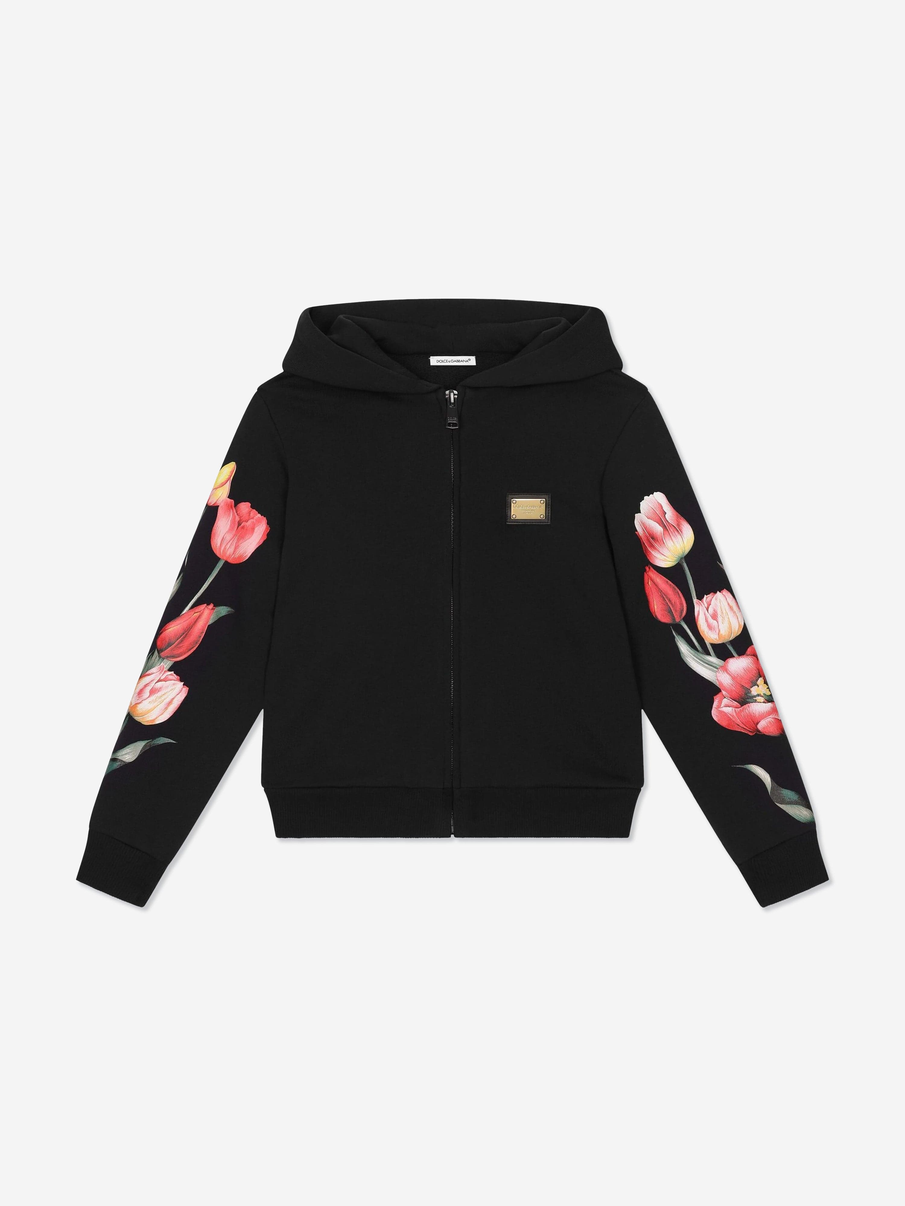Dolce & Gabbana Girls Tulip Zip Up Top in Navy