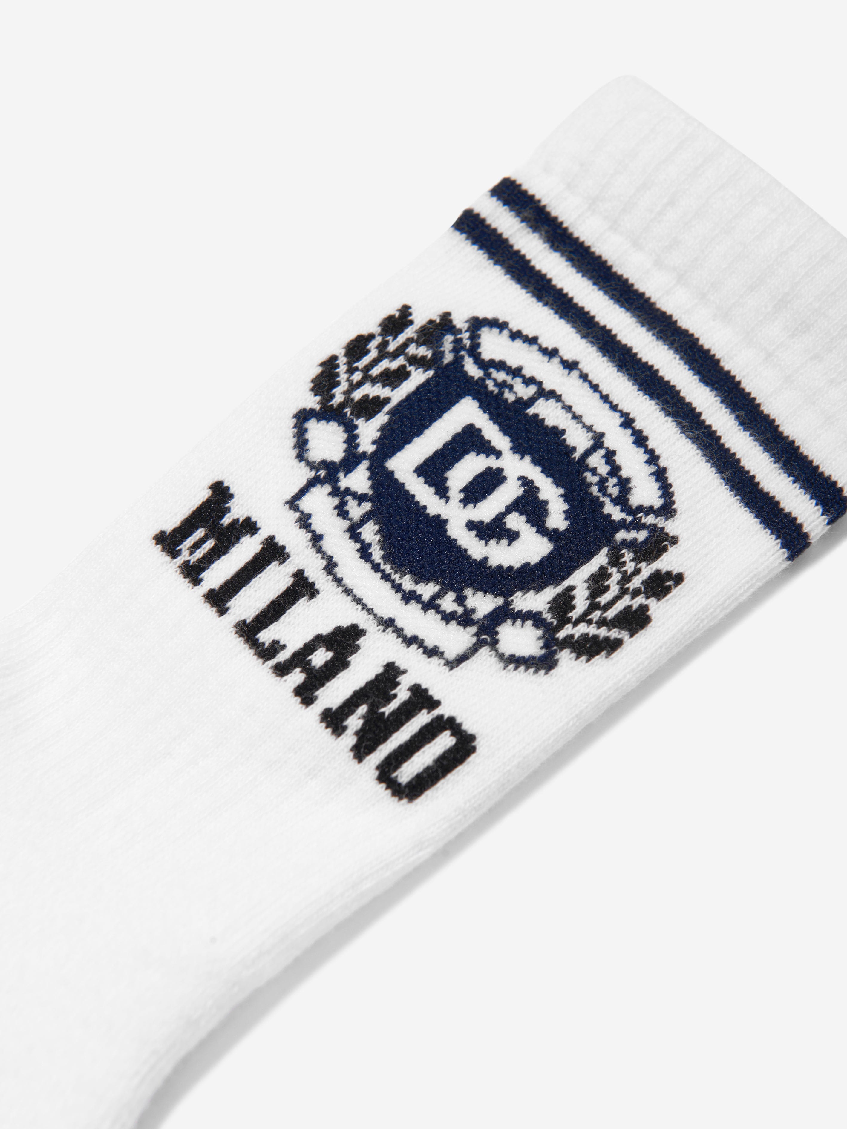 Dolce & Gabbana Boys Milano Logo Socks in White