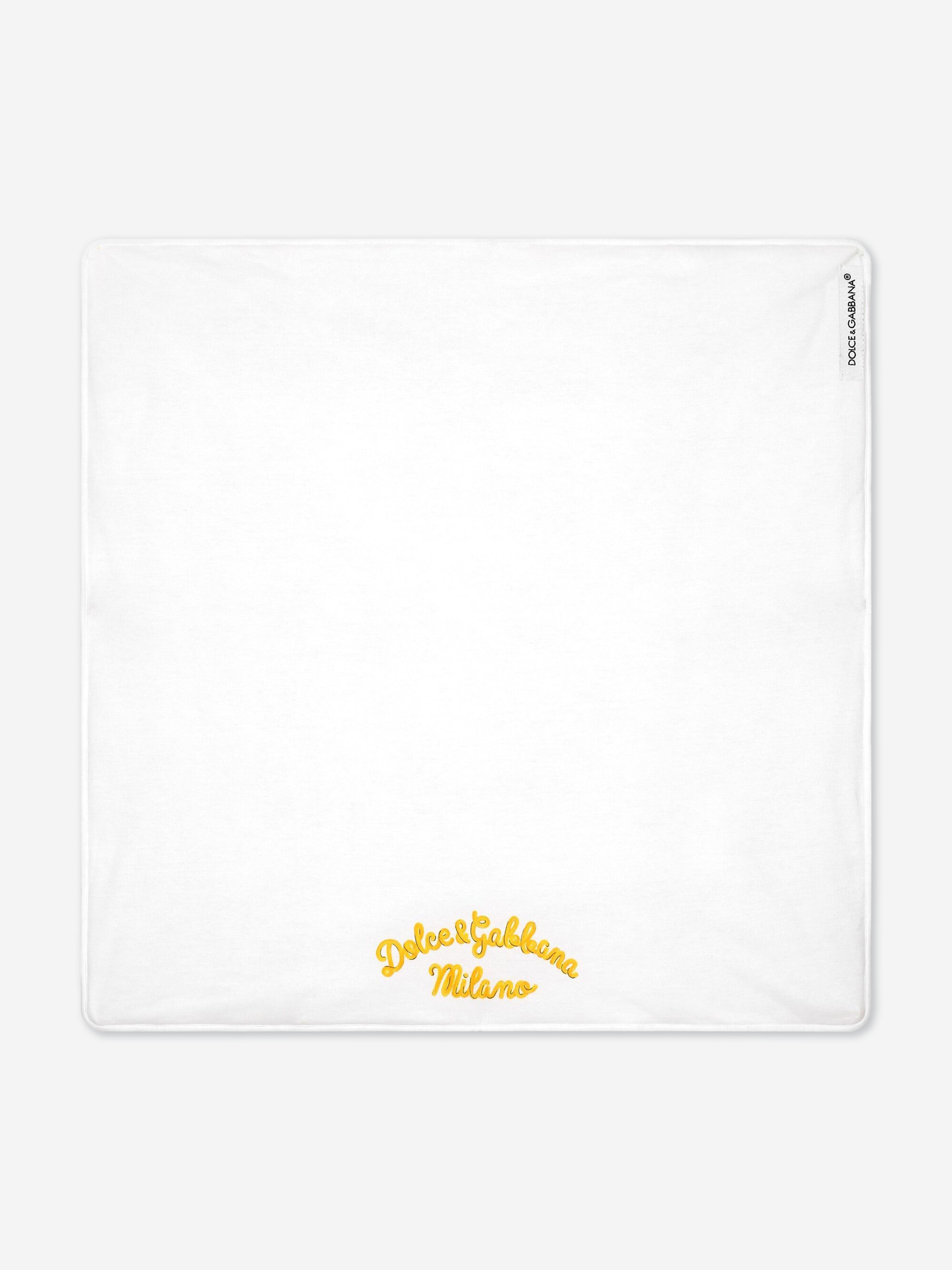 Dolce & Gabbana Baby Maiolica Print Blanket in Yellow