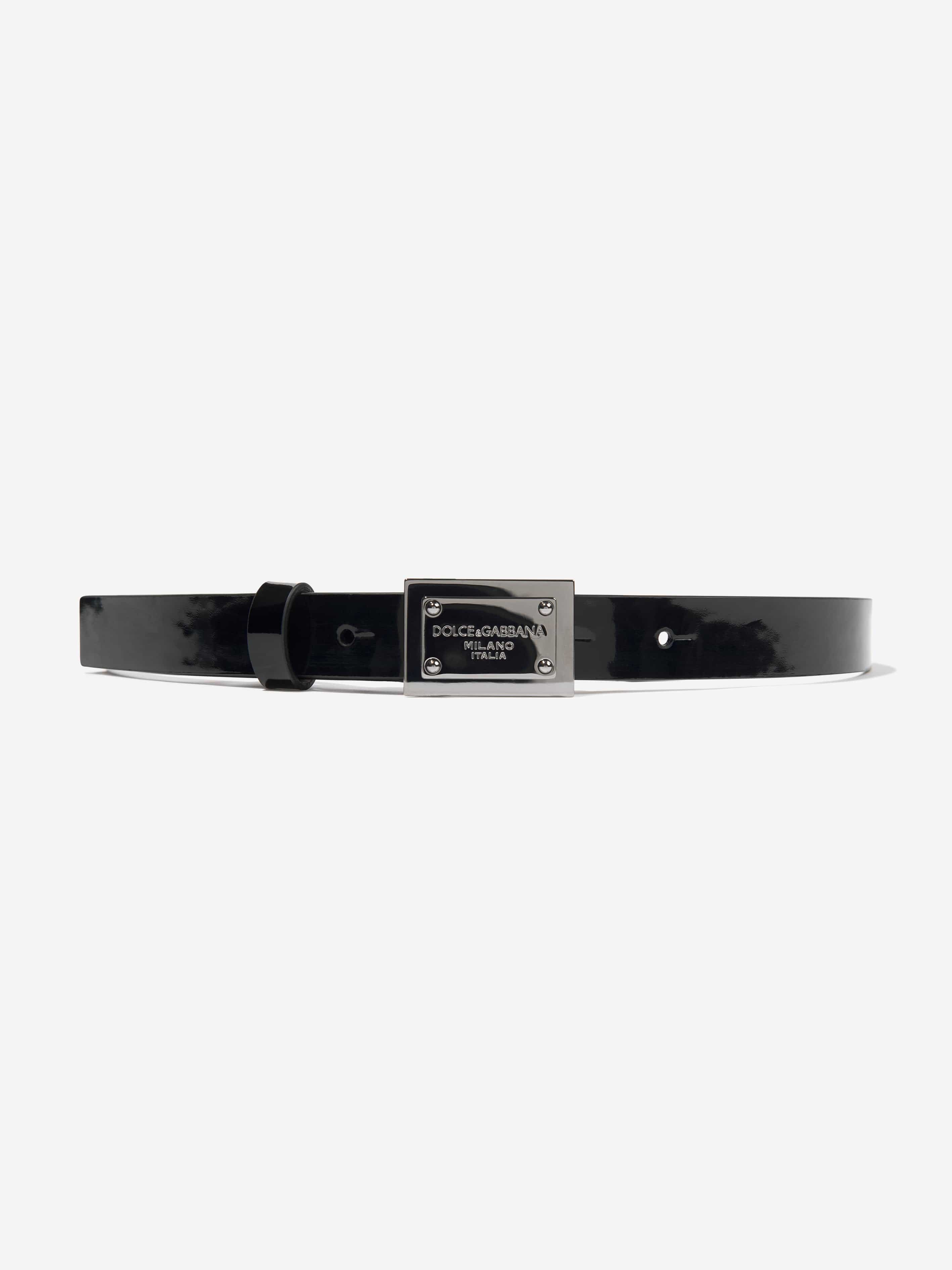 Dolce & Gabbana Boys Leather Belt in Black