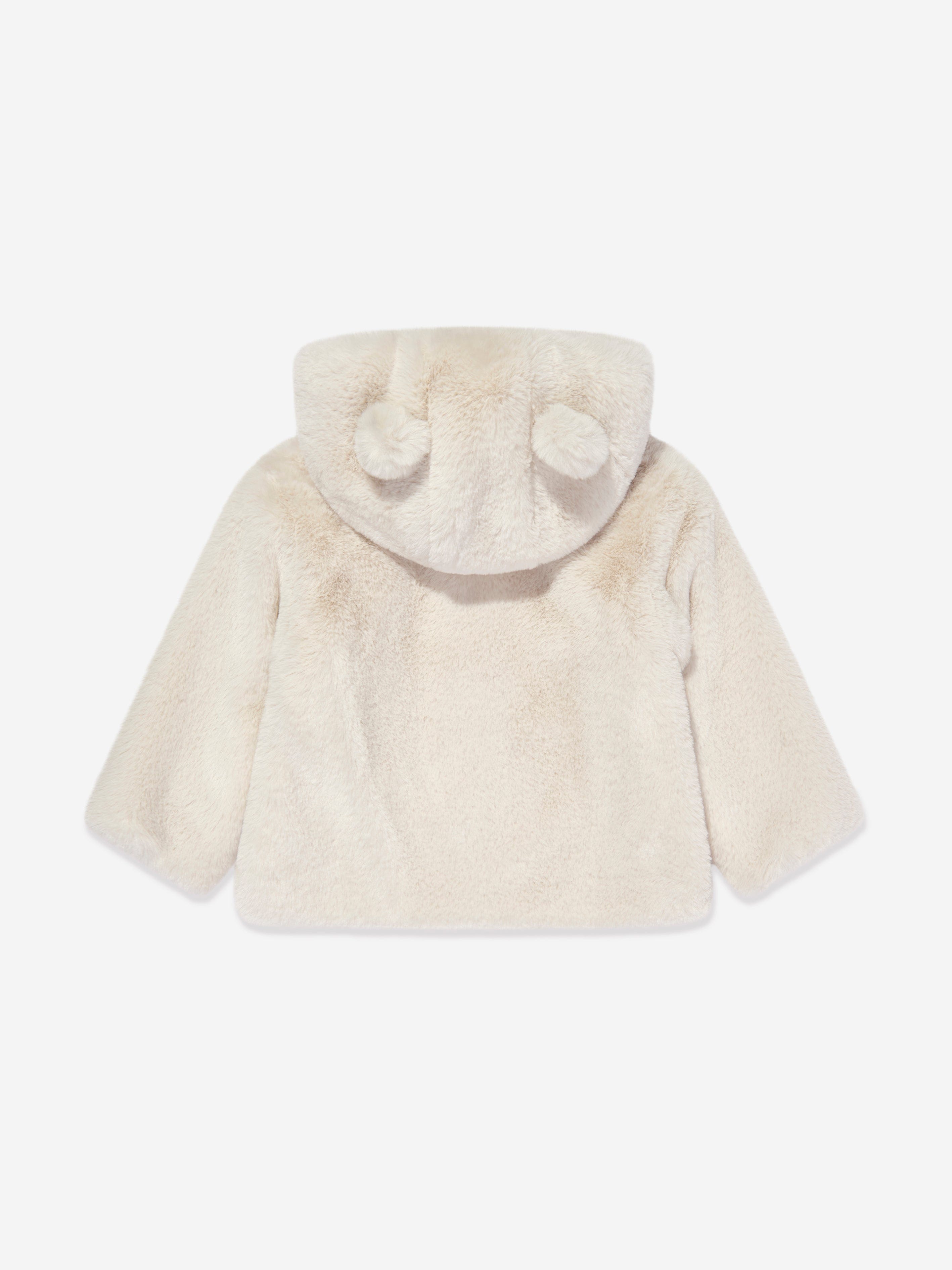 Dolce & Gabbana Baby Faux Fur Bear Jacket in Ivory