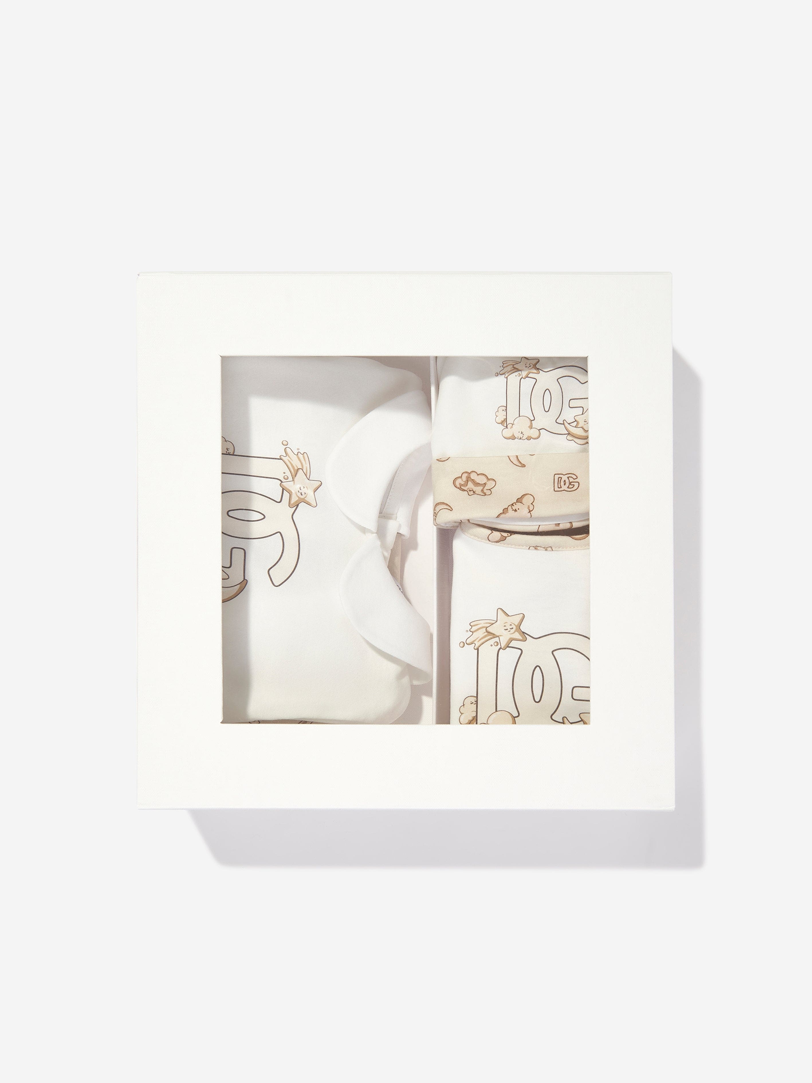 Dolce & Gabbana Baby Logo Babygrow Gift Set in Beige
