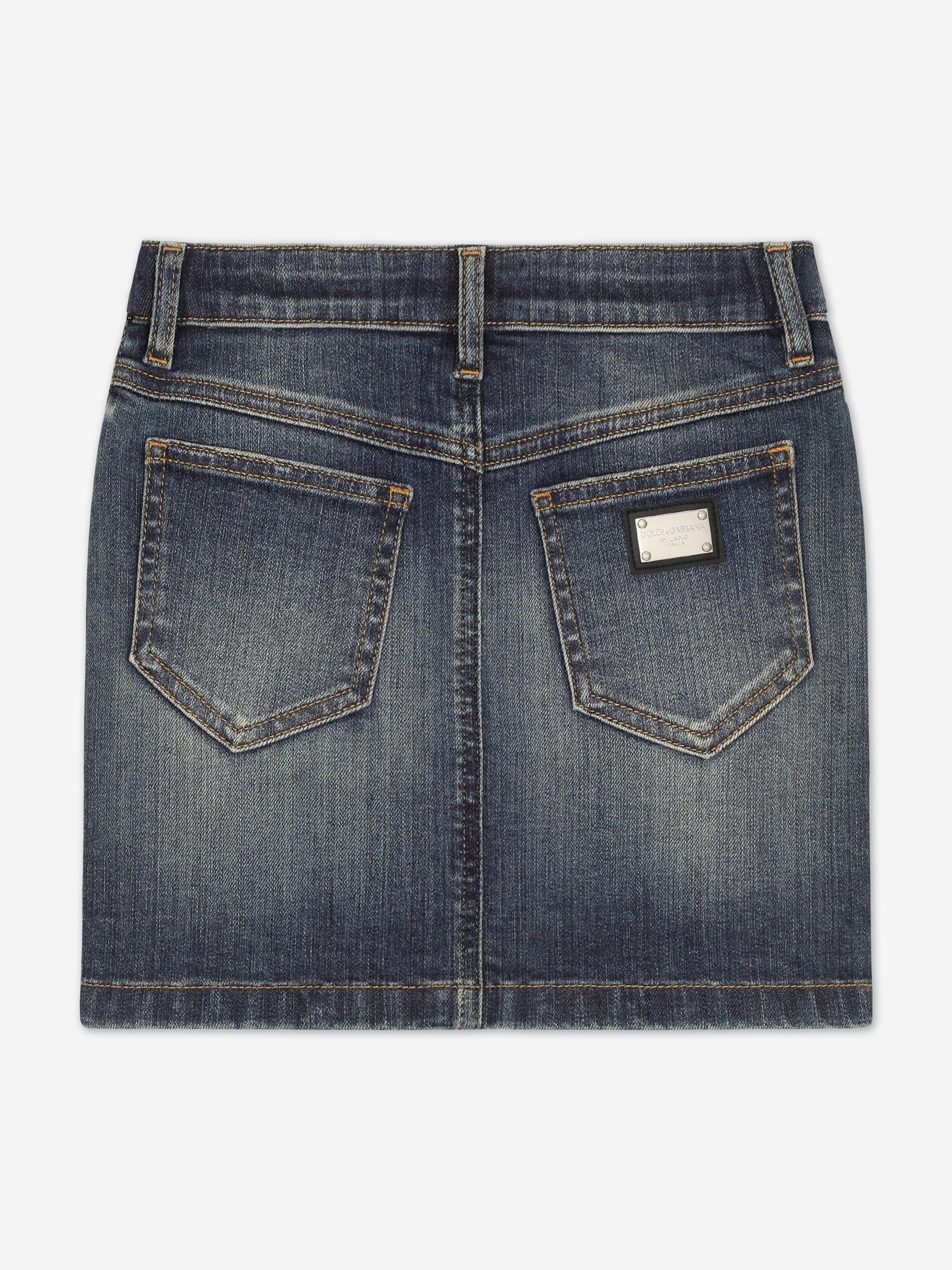 Dolce & Gabbana Girls Denim Skirt in Blue