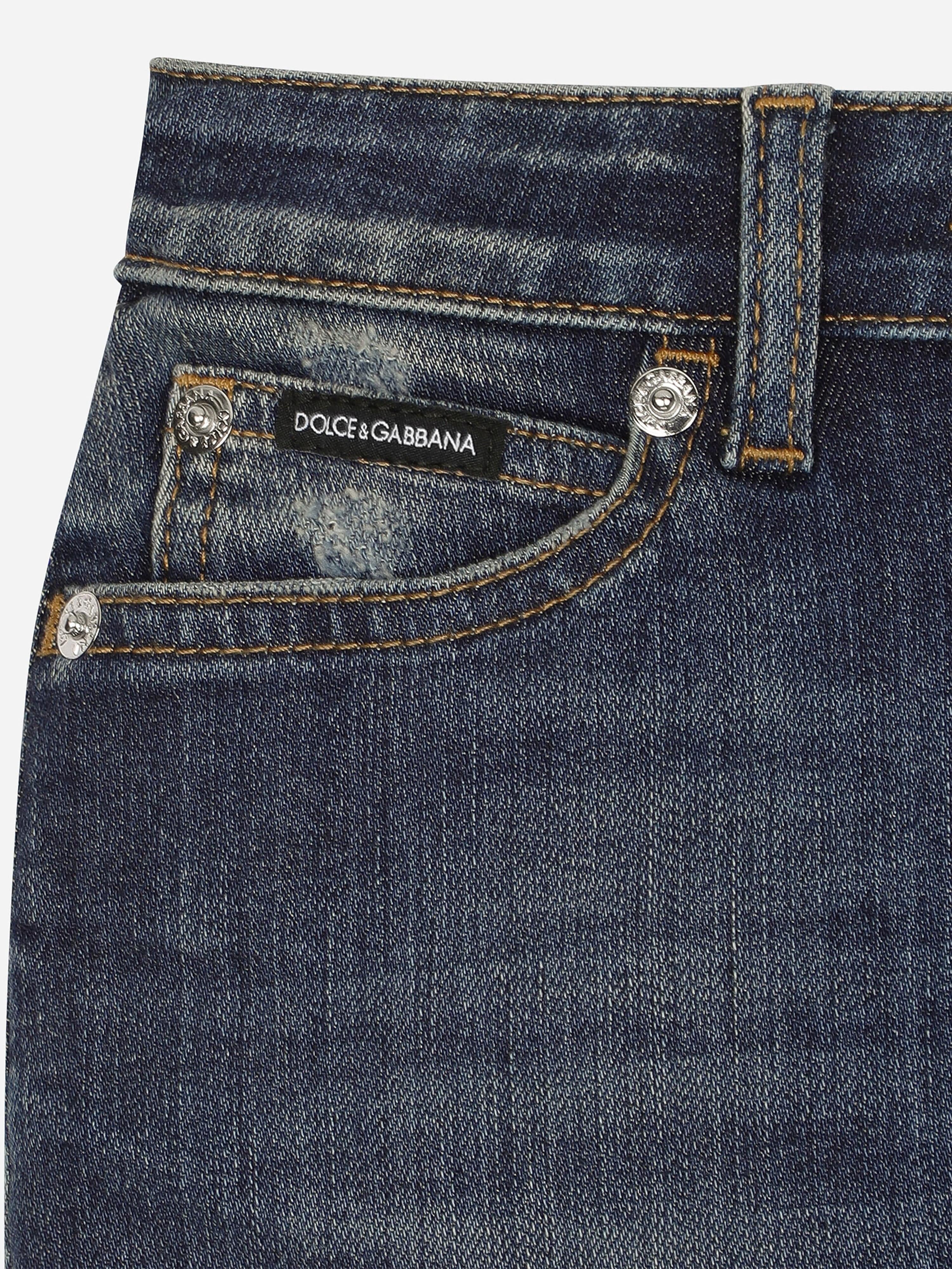 Dolce & Gabbana Girls Denim Skirt in Blue