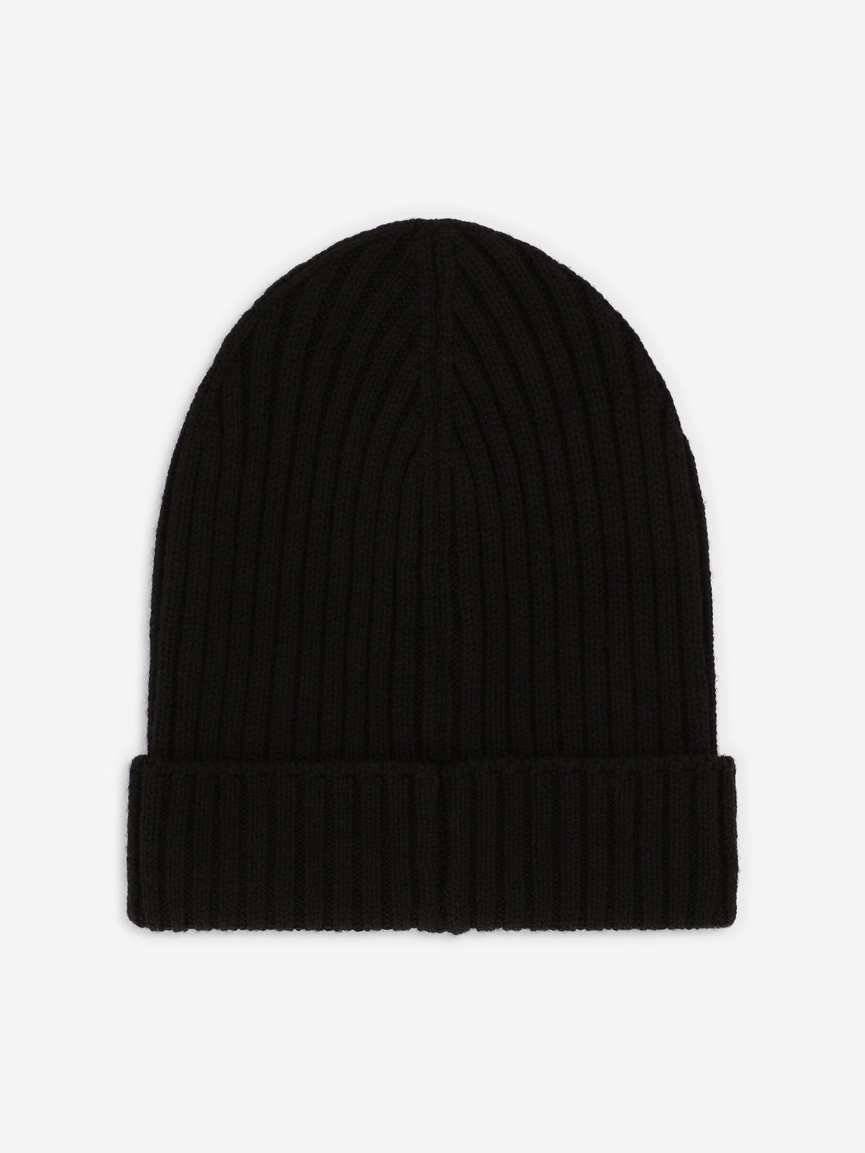 Dolce & Gabbana Boys Logo Plate Beanie Hat in Black