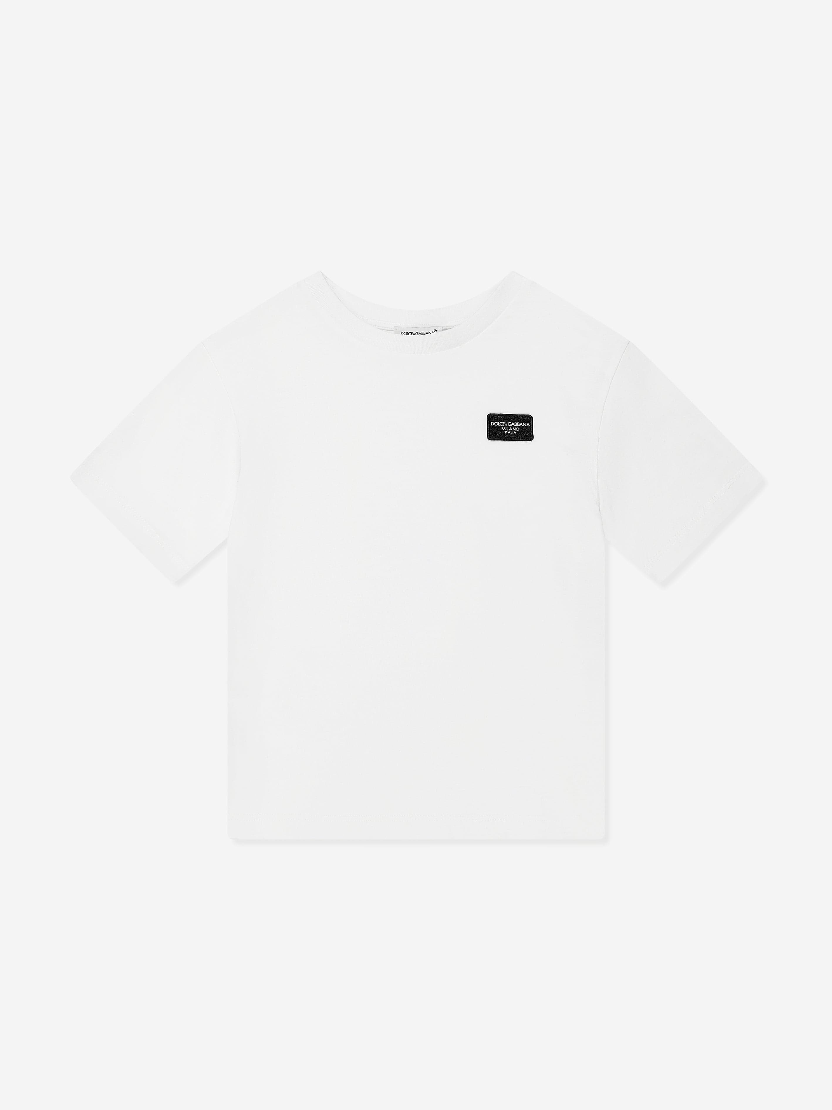 Dolce & Gabbana Boys Logo Labelled T-Shirt in White
