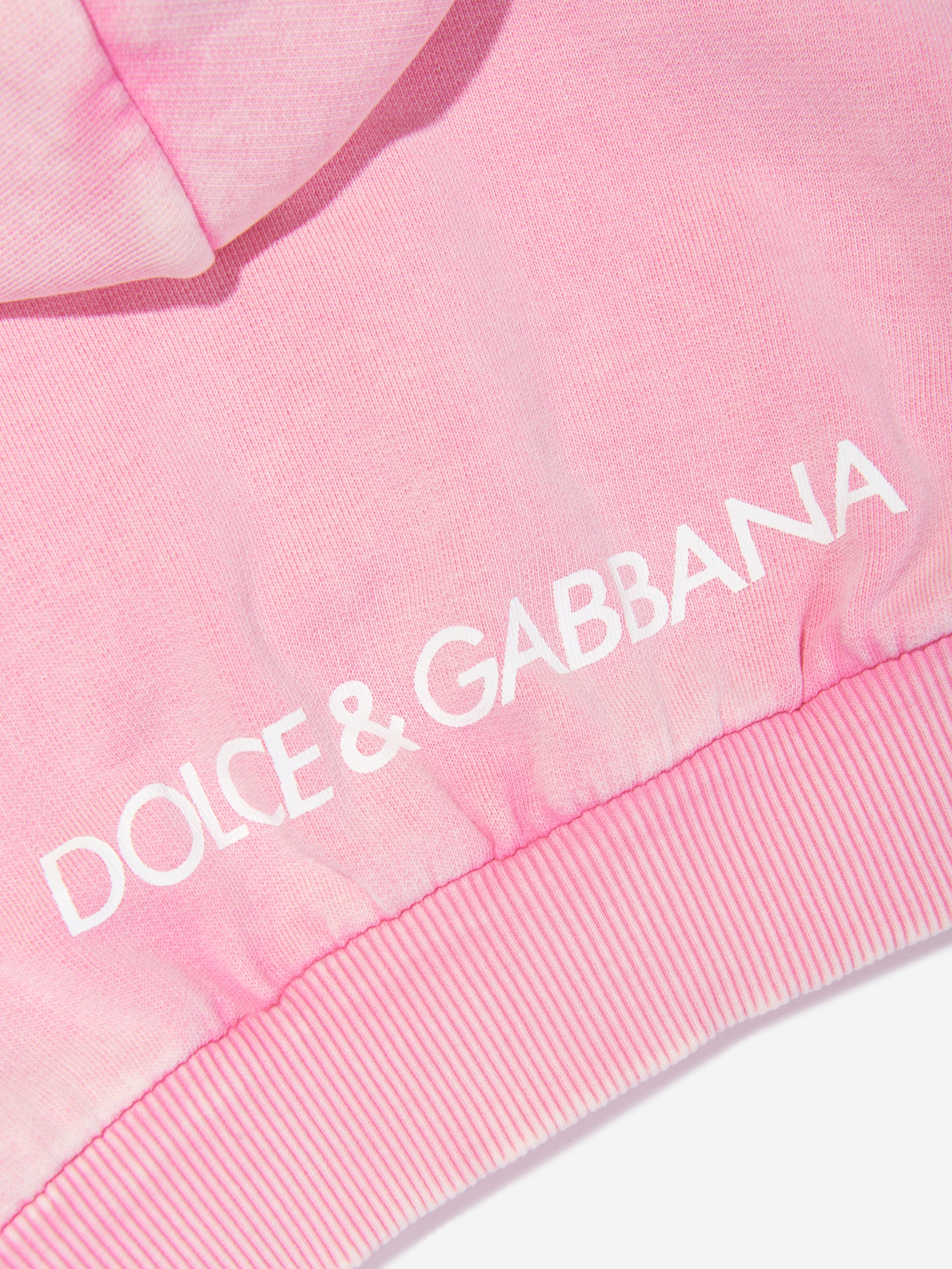 Dolce & Gabbana Girls Logo Zip Up Top in Pink
