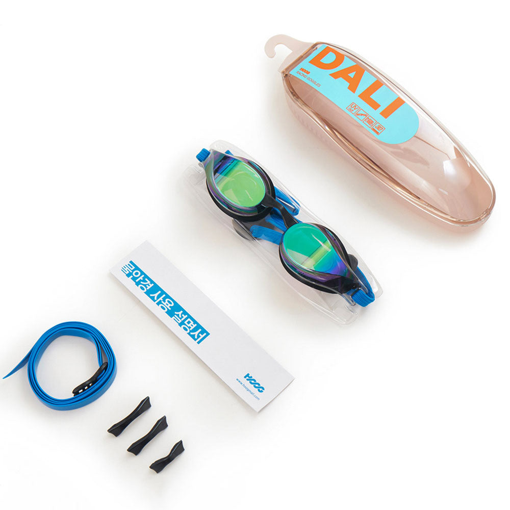 Adult Blue Rubber Ring Racing Goggles(DALI-BKBL)
