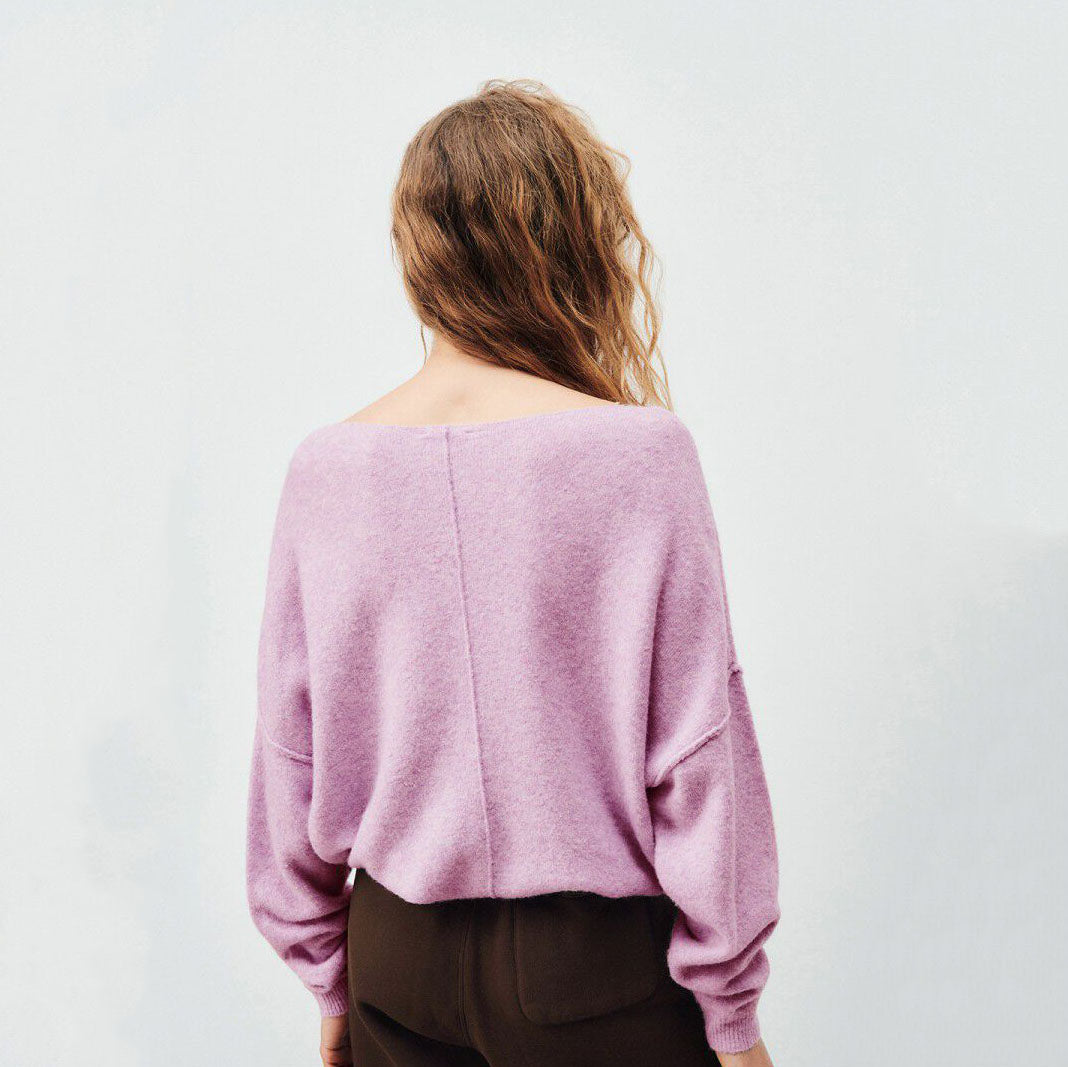 Women Light Purple Knit Sweater