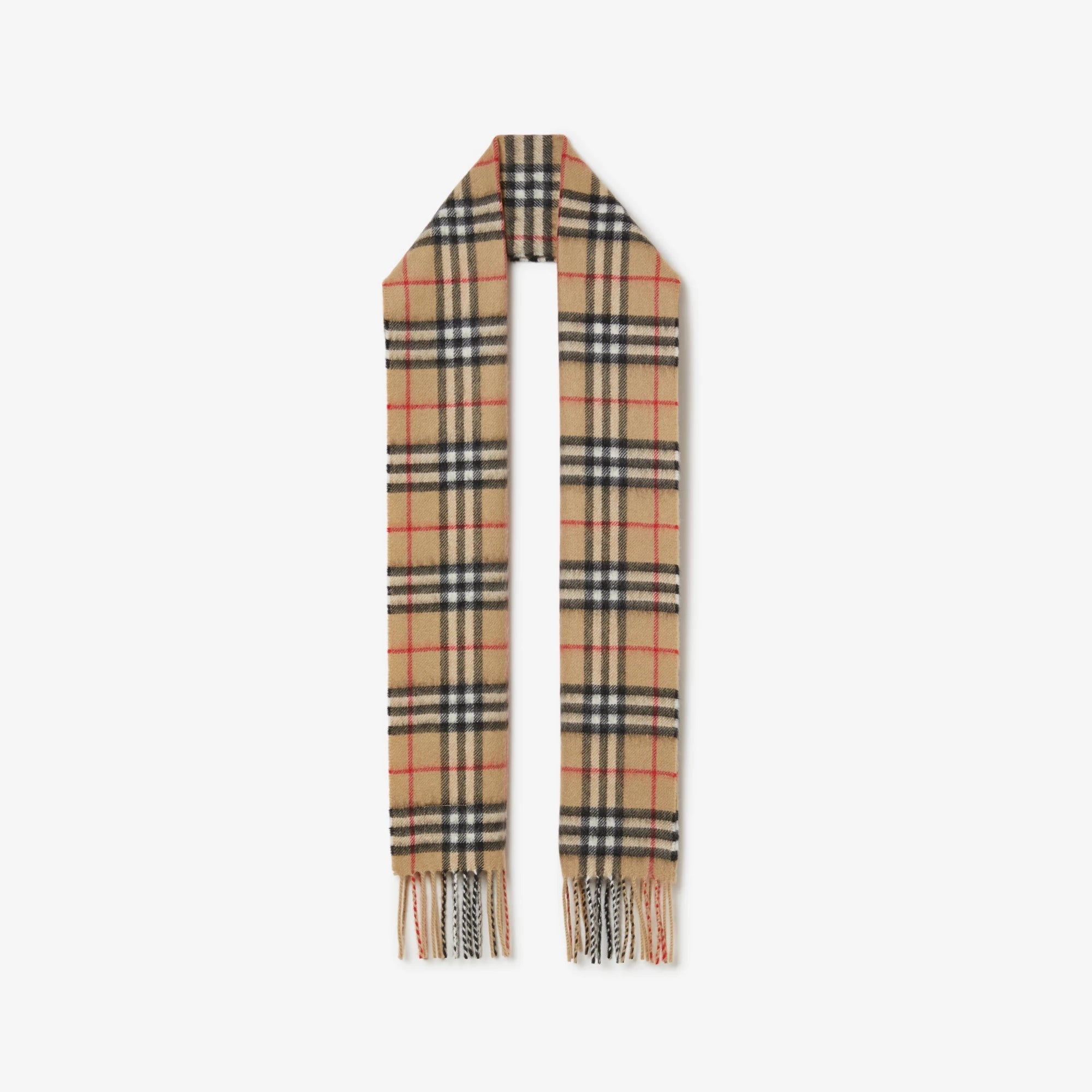 Boys & Girls Beige Check Cashmere Scarf