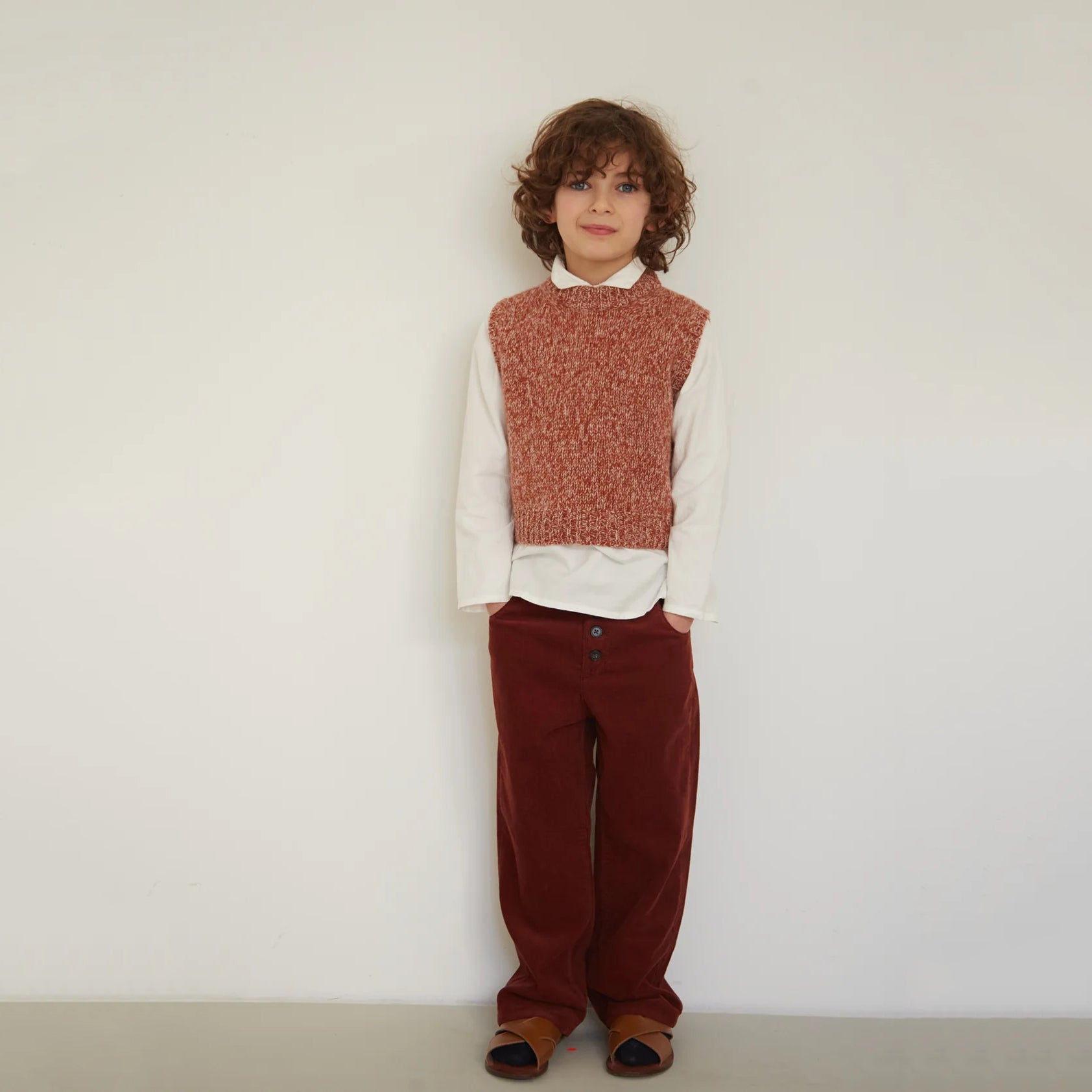 Boys & Girls Brick Red Wool Vest