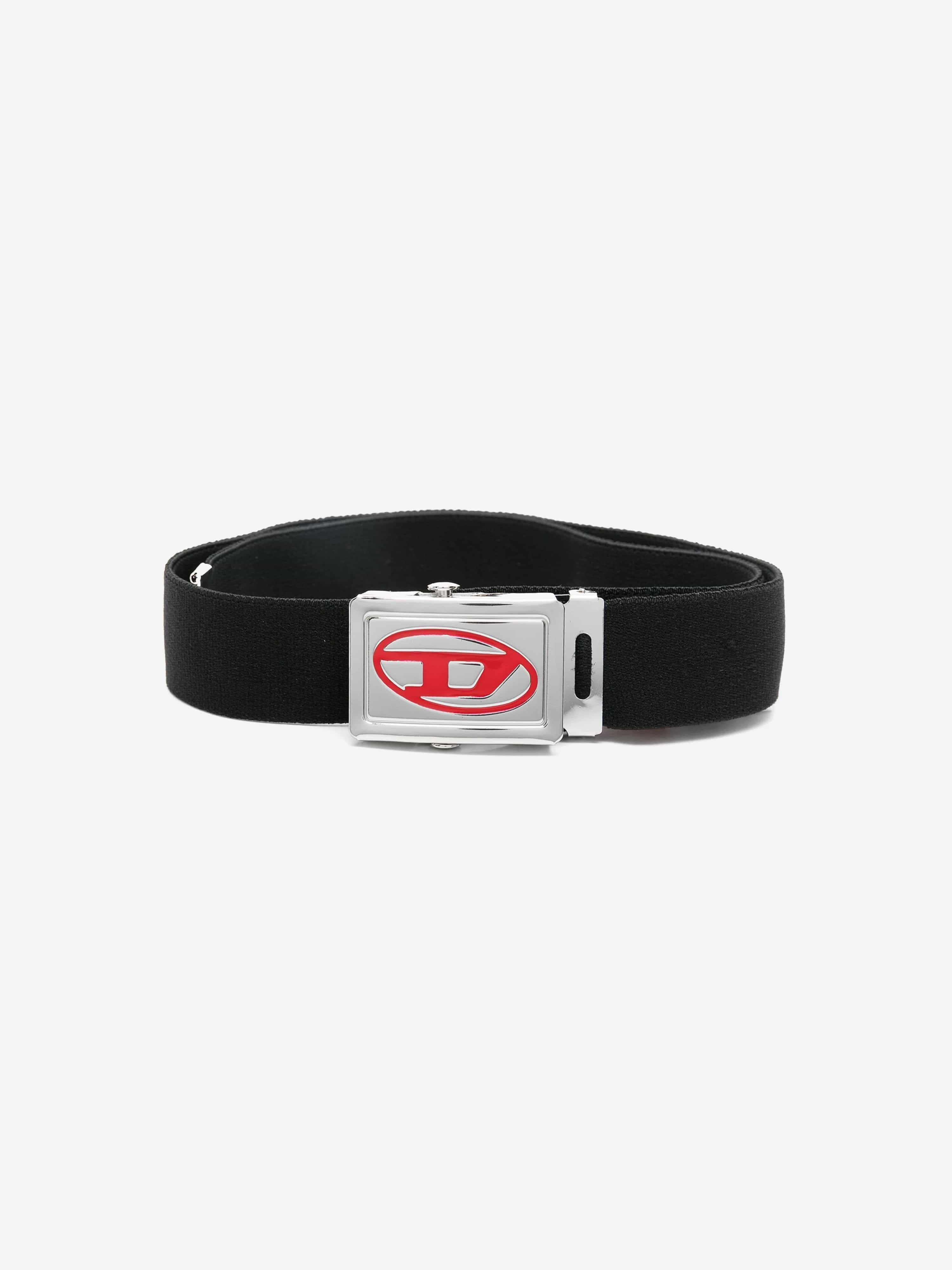 Diesel Boys Oval D Logo Belt in Black