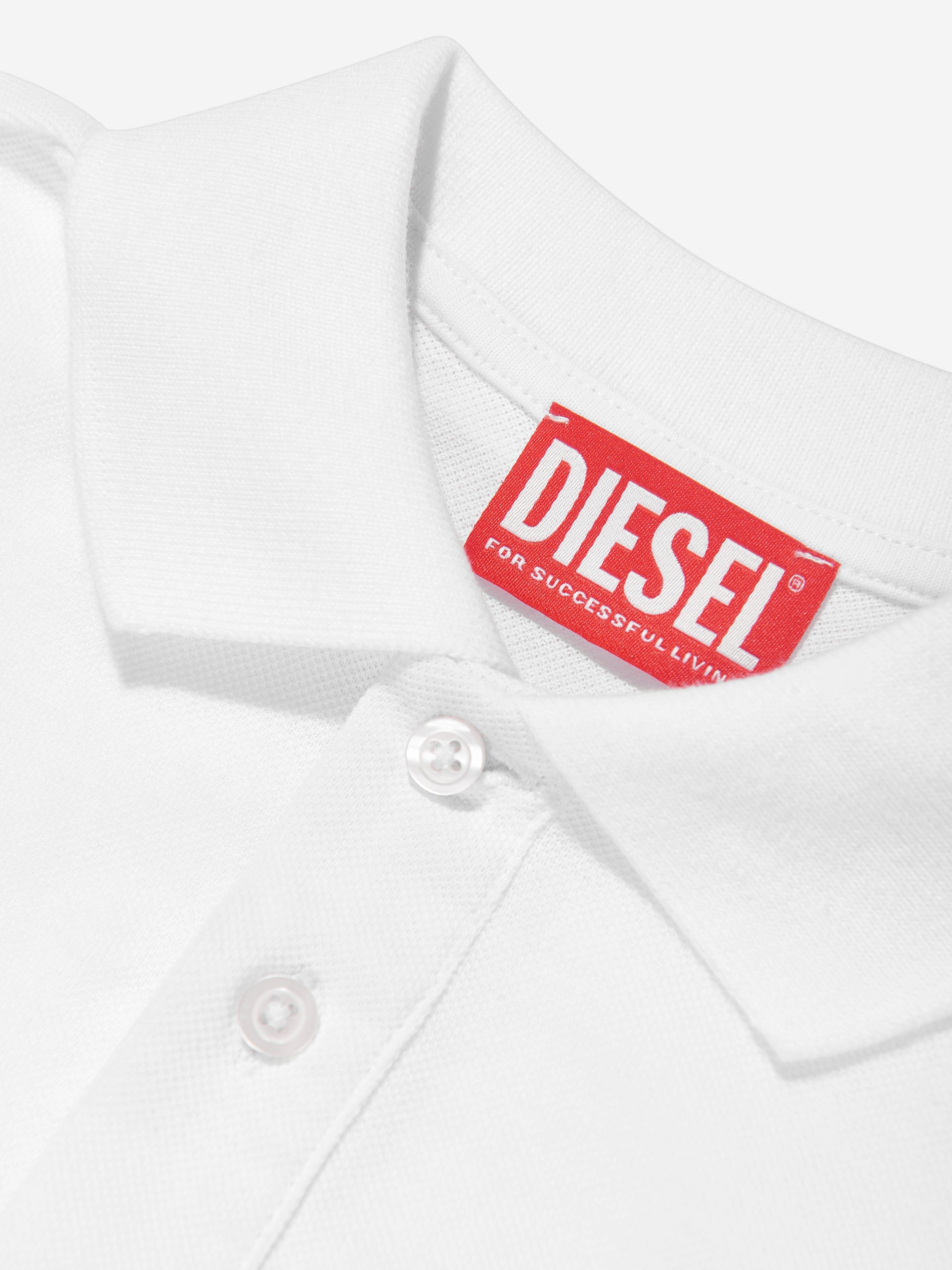 Diesel Boys Oval D Polo Shirt in White