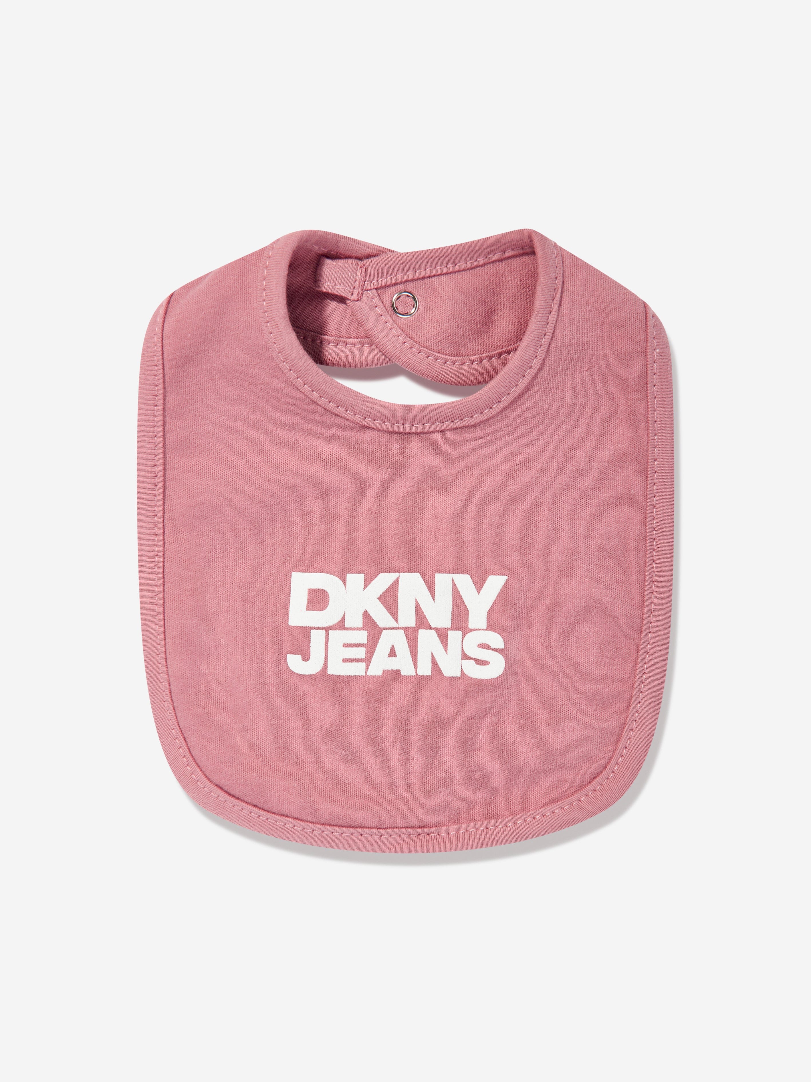DKNY Baby Girls Bib and Socks Set in Pink
