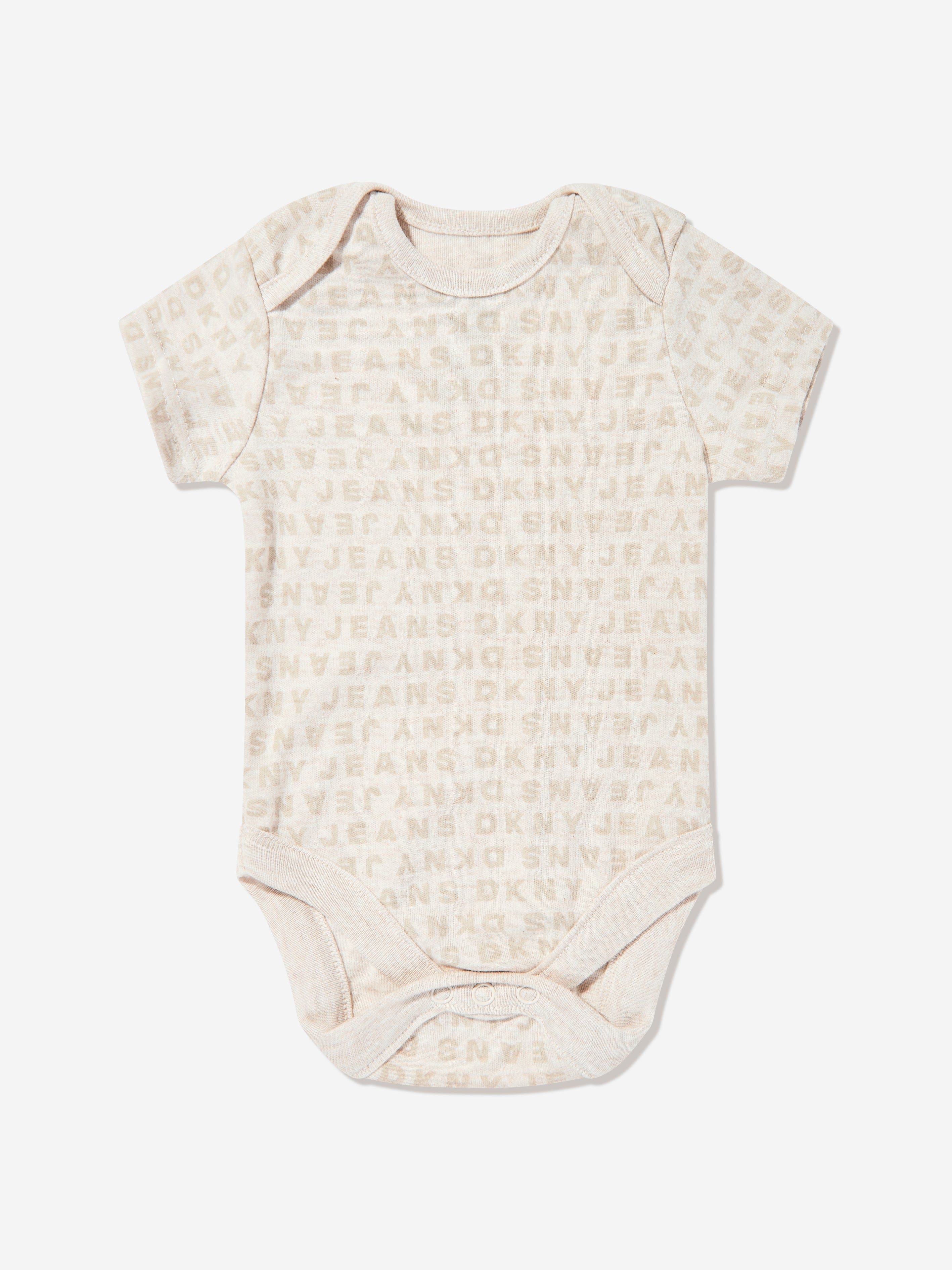 DKNY Baby Boys 5 Piece Babygrow Set in Beige